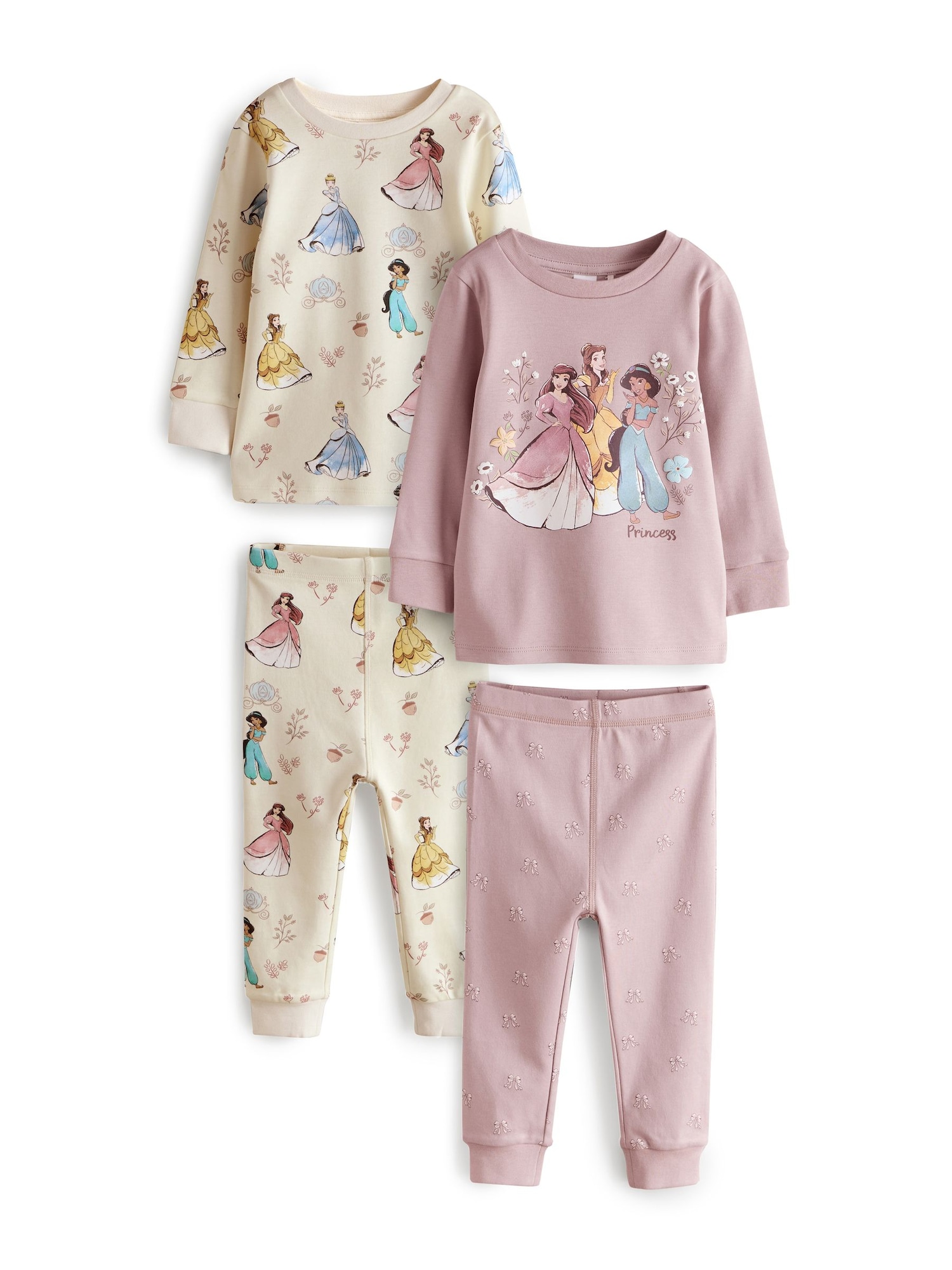 Next Pijamale bej deschis / albastru aqua / galben / roz