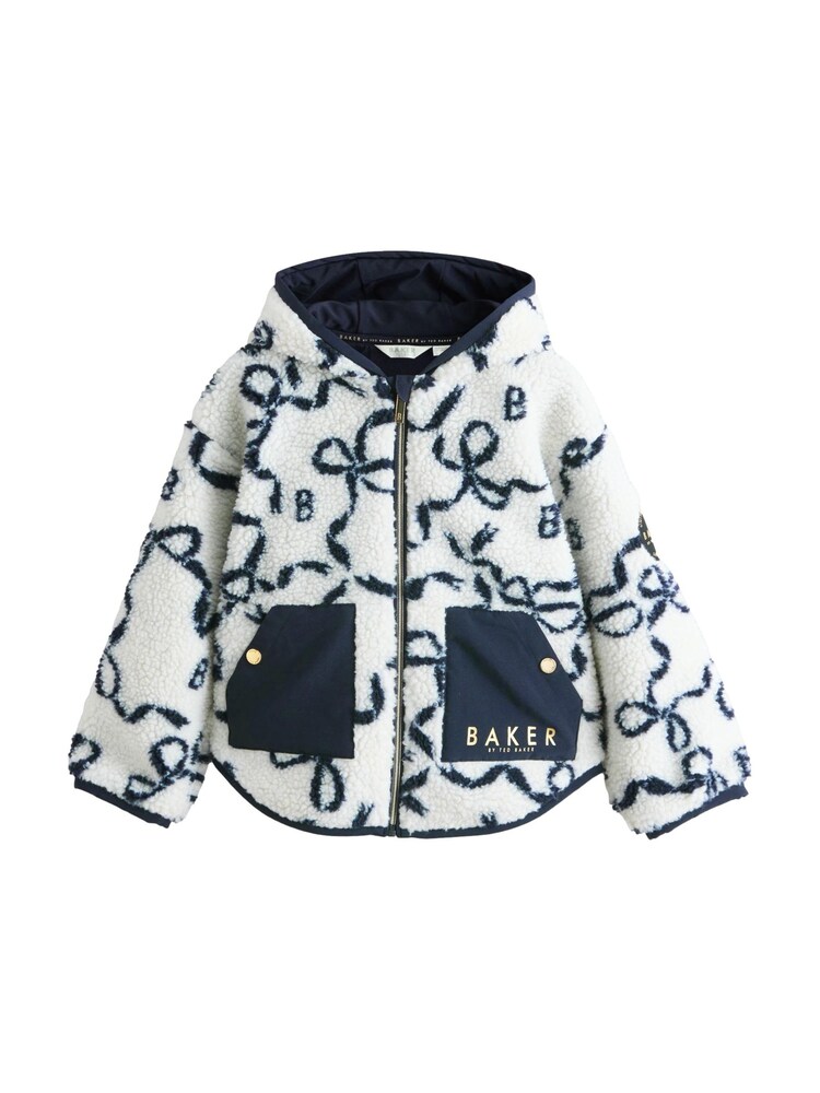 Baker by Ted Baker Fleecejacke Mädchen Größe 104 dunkelblau / weiß