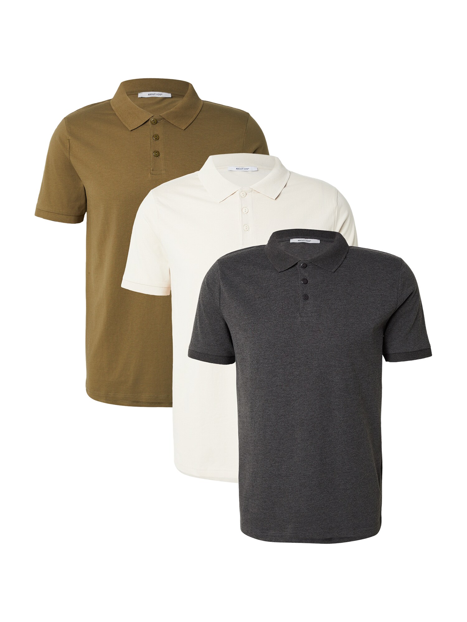 ABOUT YOU Tricou Kilian ecru / albastru noapte / oliv