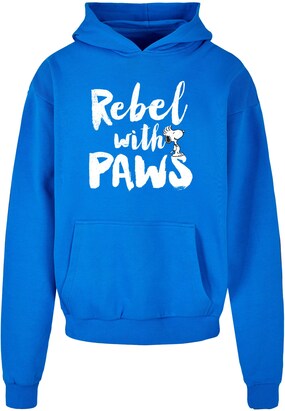 Merchcode Sweatshirt ‘Peanuts – Rebel With Paws’ Blauw / Wit