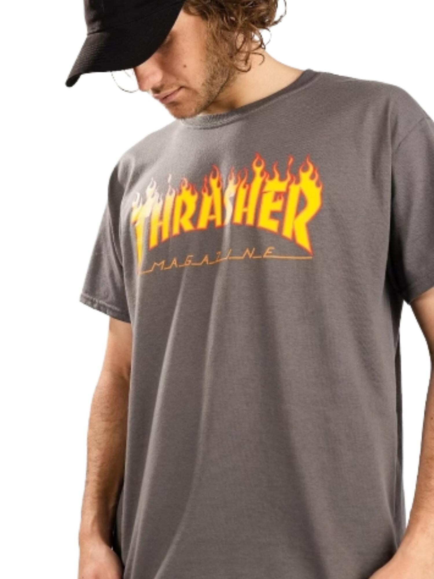 THRASHER Camiseta 'FLAME'  gris – imagen 2