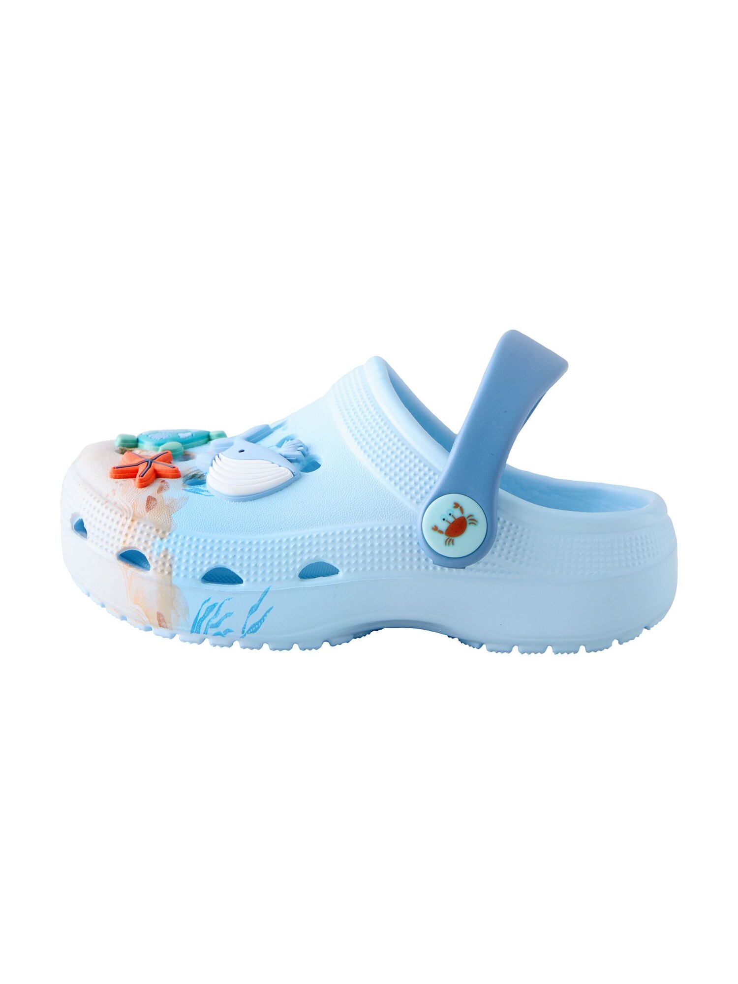 Next Pantofi deschiși  albastru deschis / verde / roșu orange / alb
