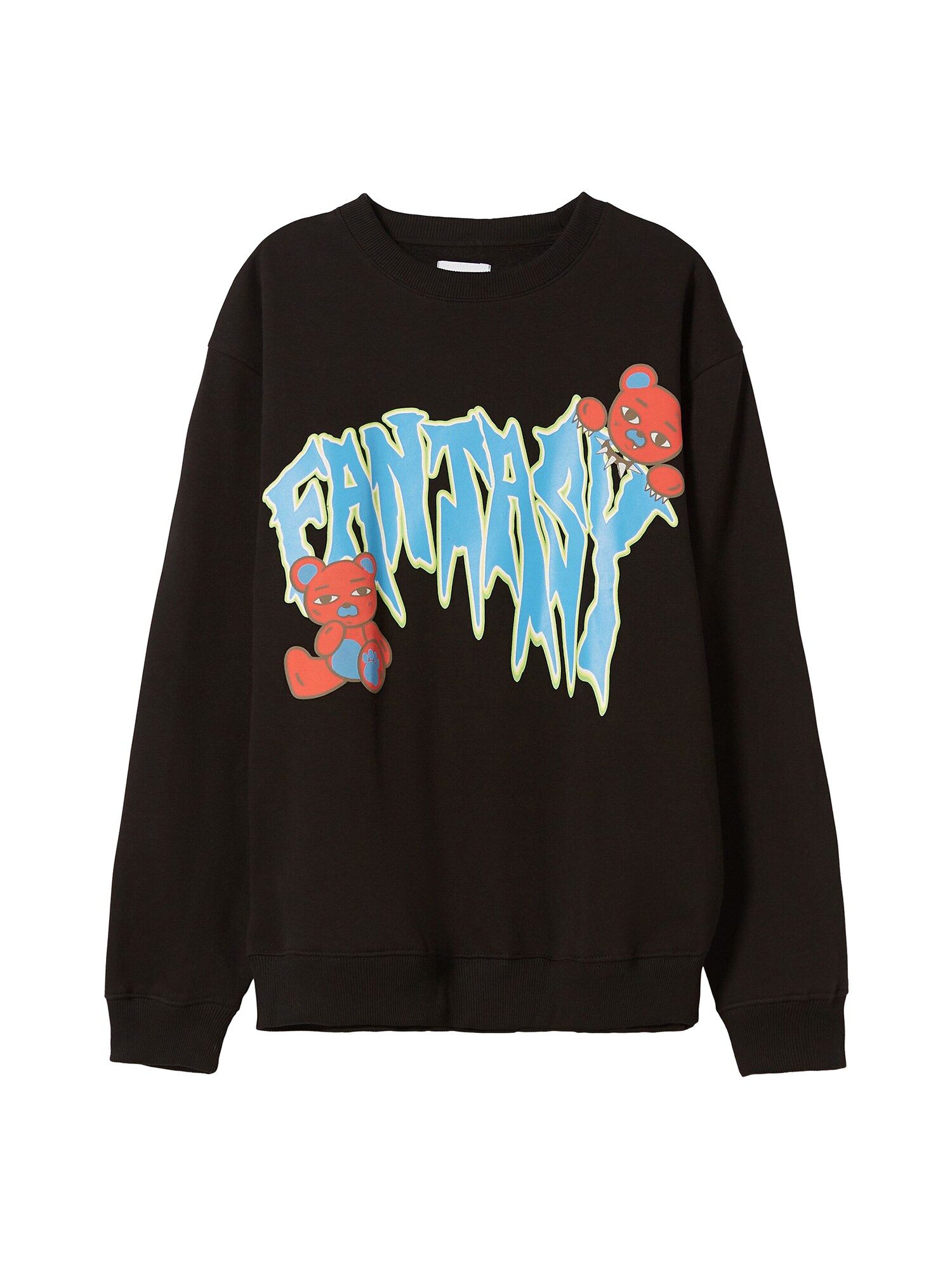 Bershka Mikina  svetlomodrá / žltá / červená / čierna