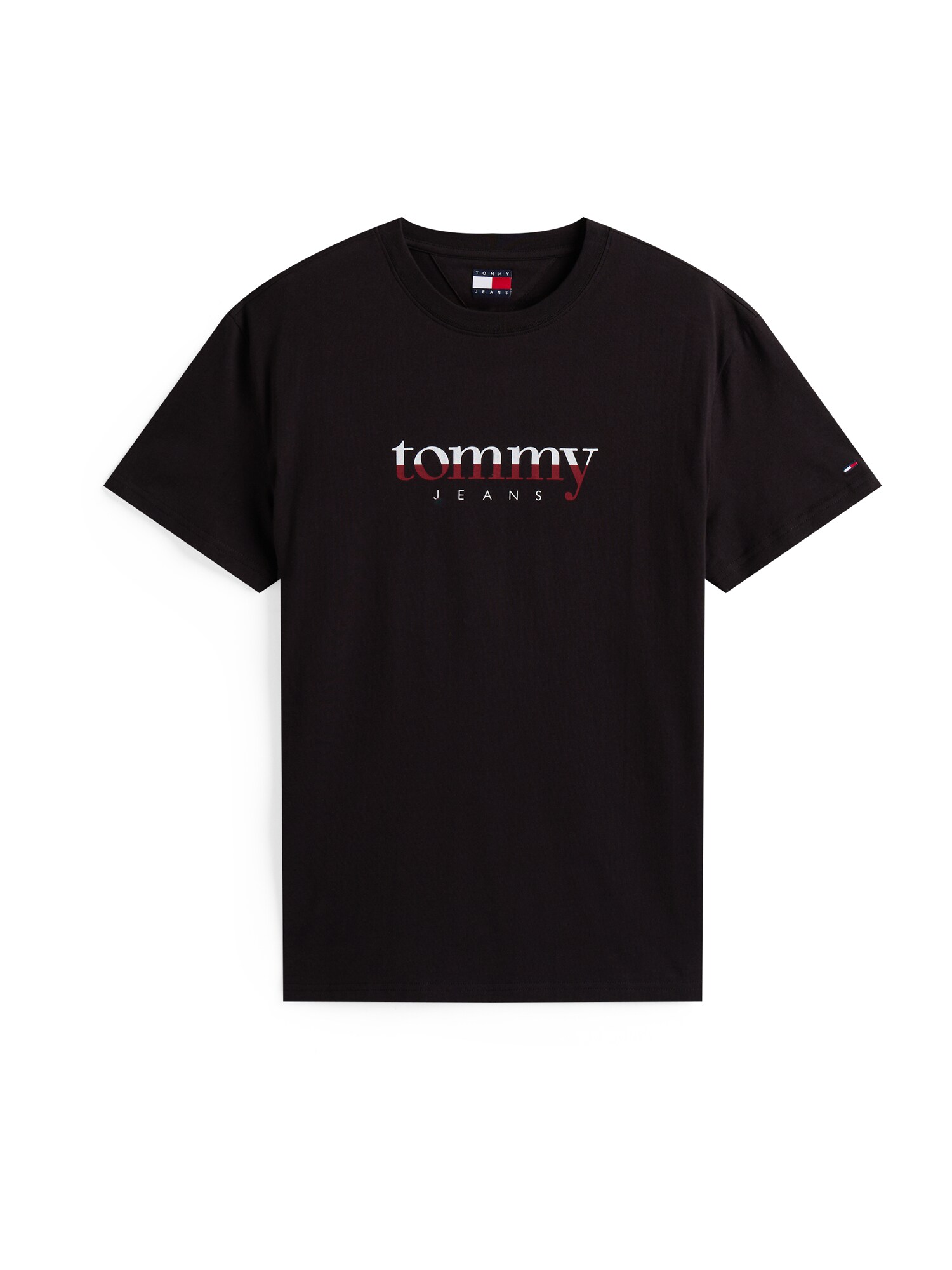Tommy Jeans Tricou  roșu vin / negru / alb
