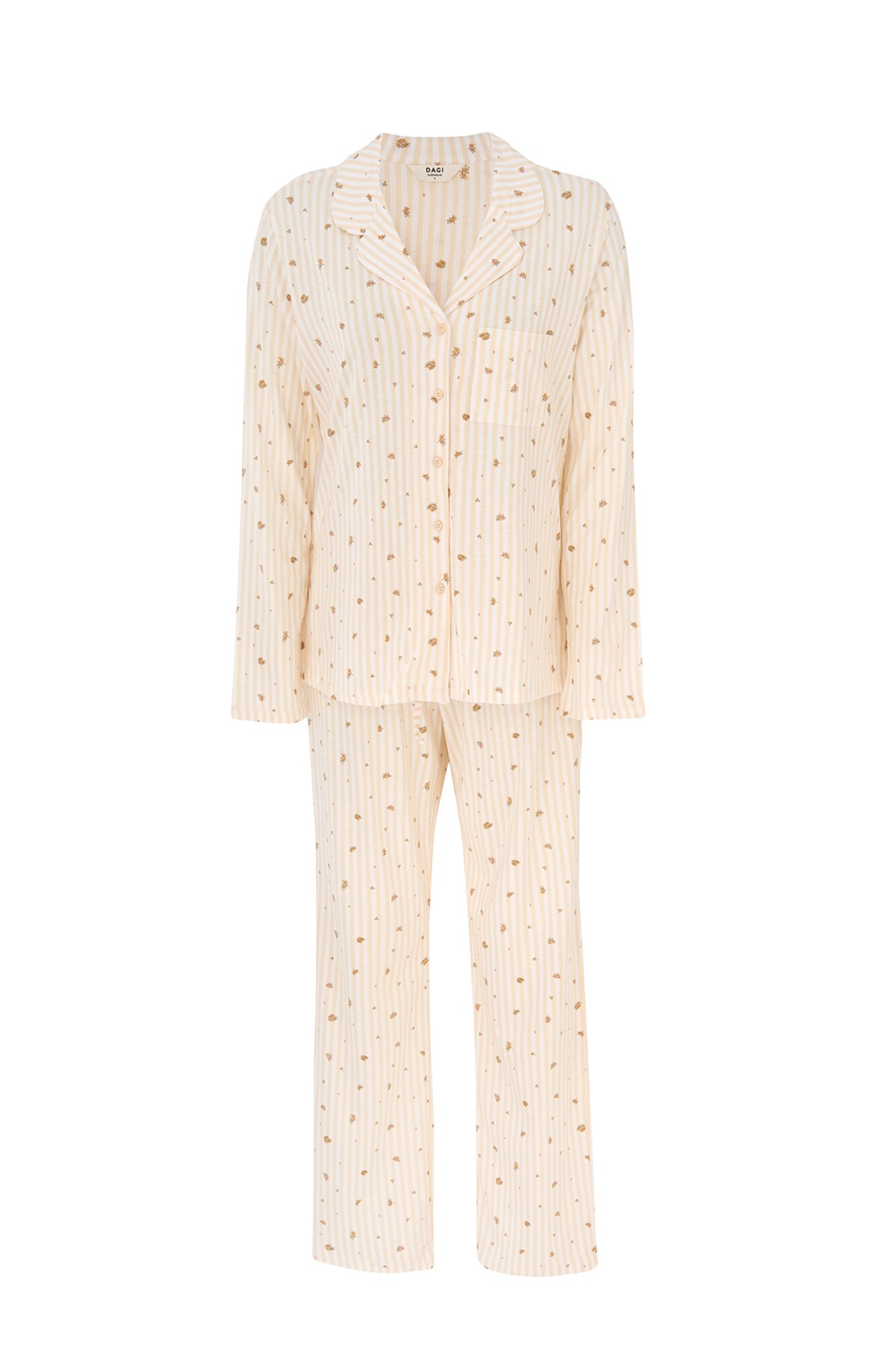 Dagi Pijama  ecru / maro