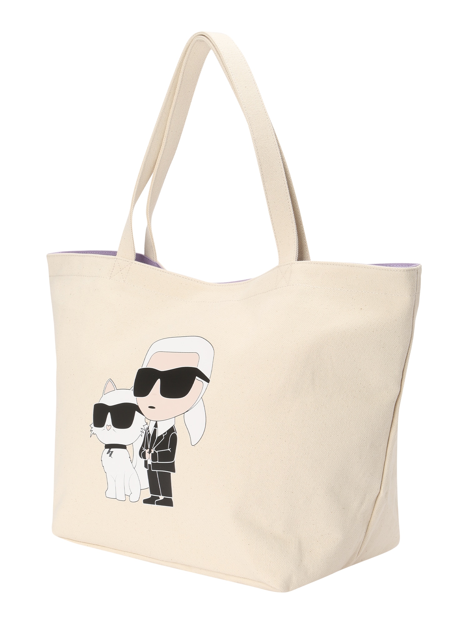 Karl Lagerfeld Nakupovalna torba  črna / off-bela / volneno bela