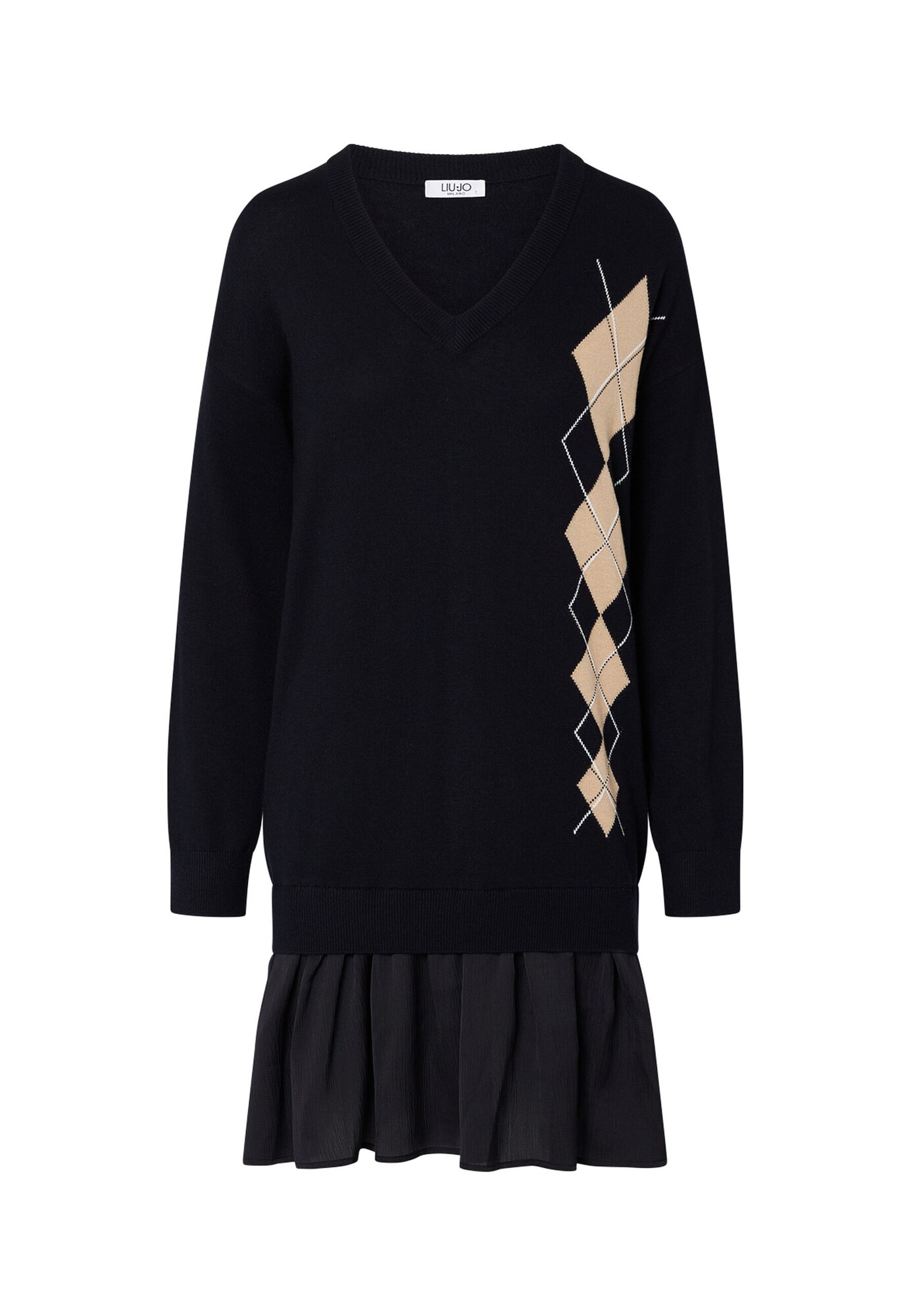 Liu Jo Rochie tricotat maro caramel / negru / alb