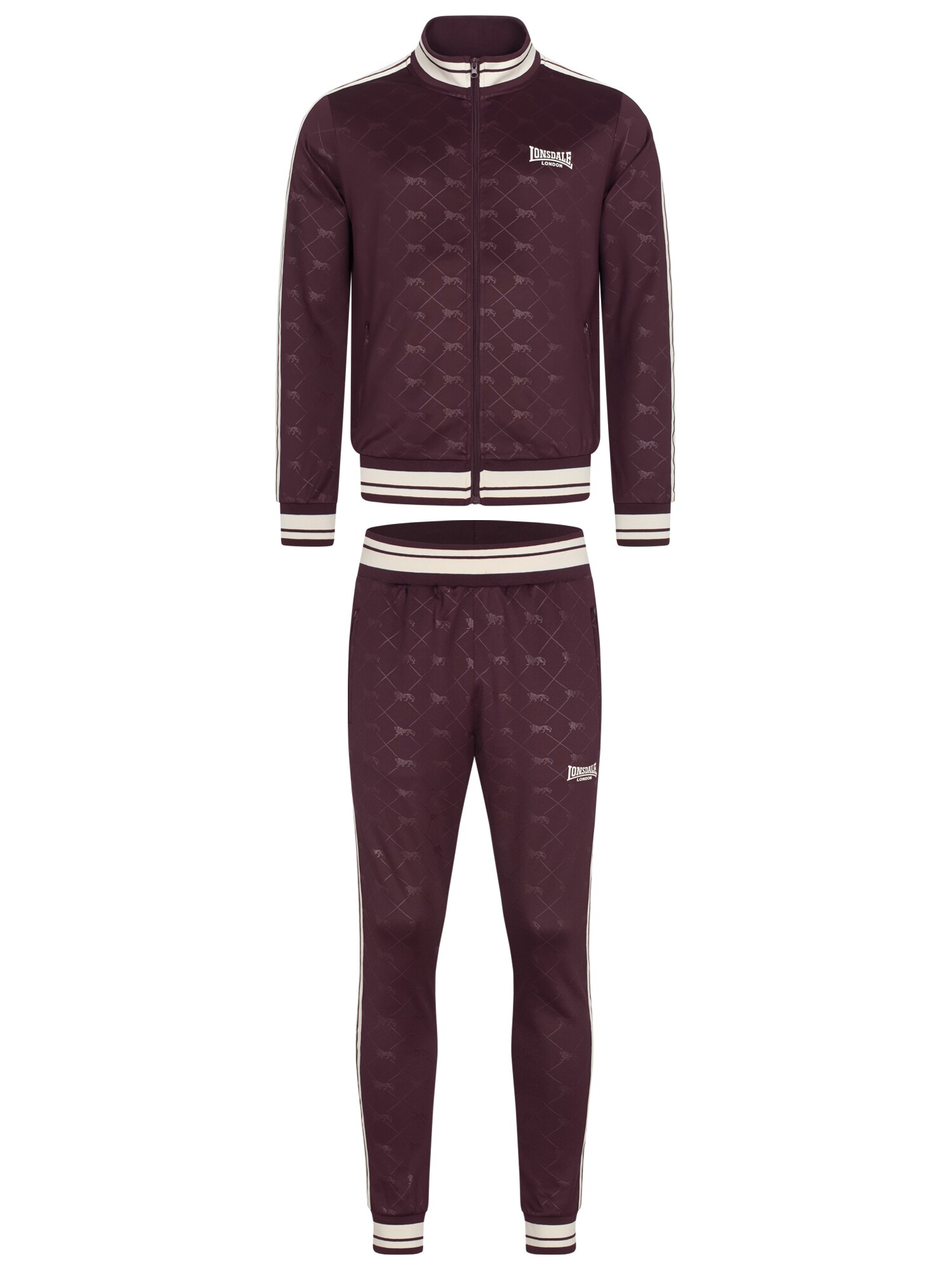 LONSDALE Trening Ashwell  ecru / roşu închis