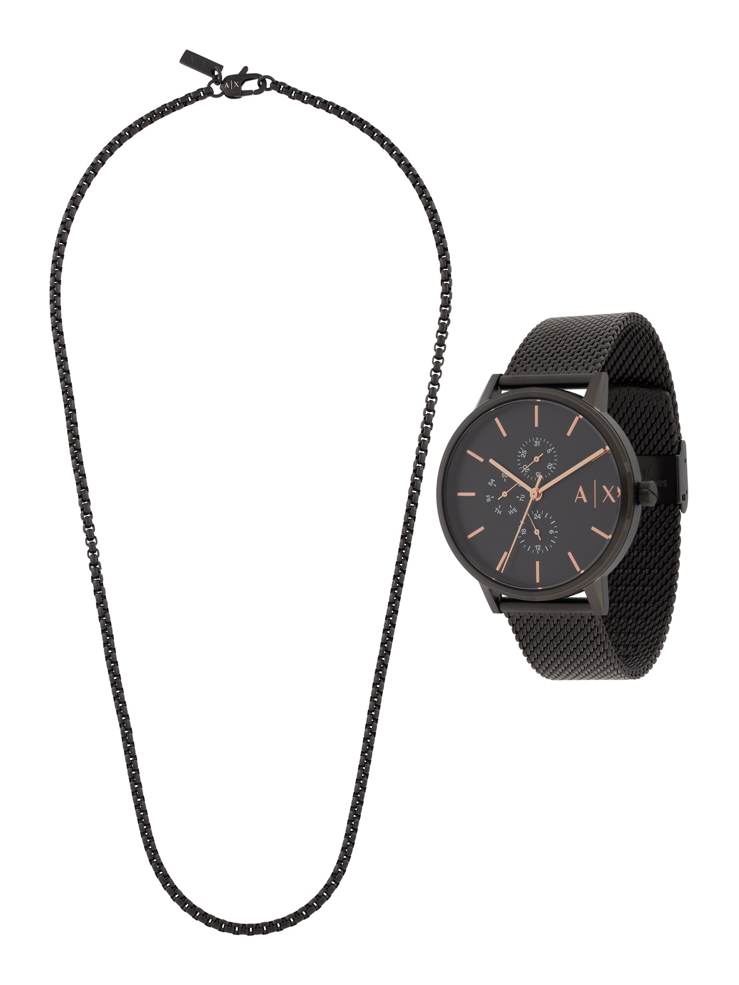 ARMANI EXCHANGE Ékszer szett 'CAYDE'  fekete akciós termékkép 1