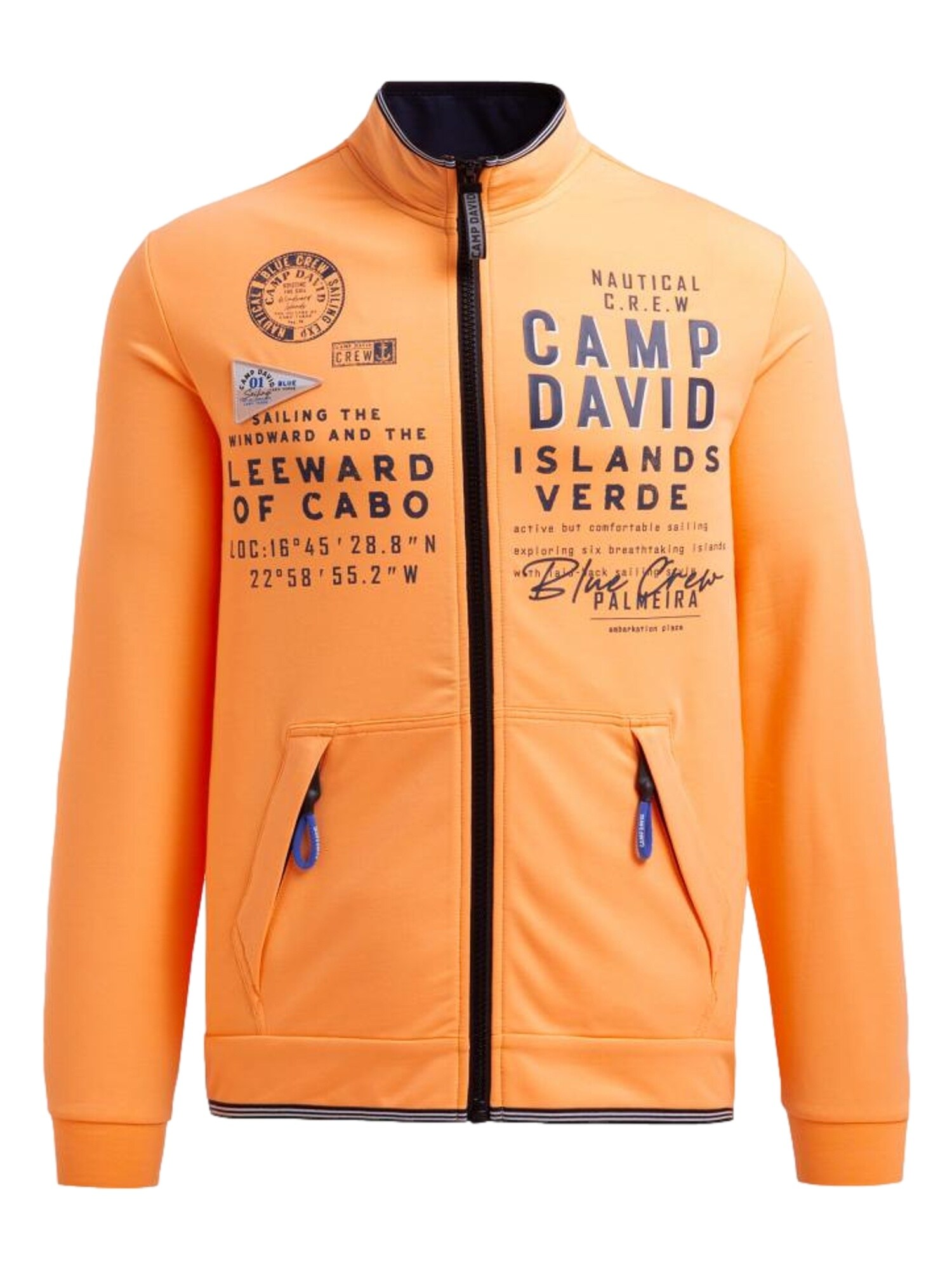 CAMP DAVID Sudadera con cremallera  navy / naranja / negro
