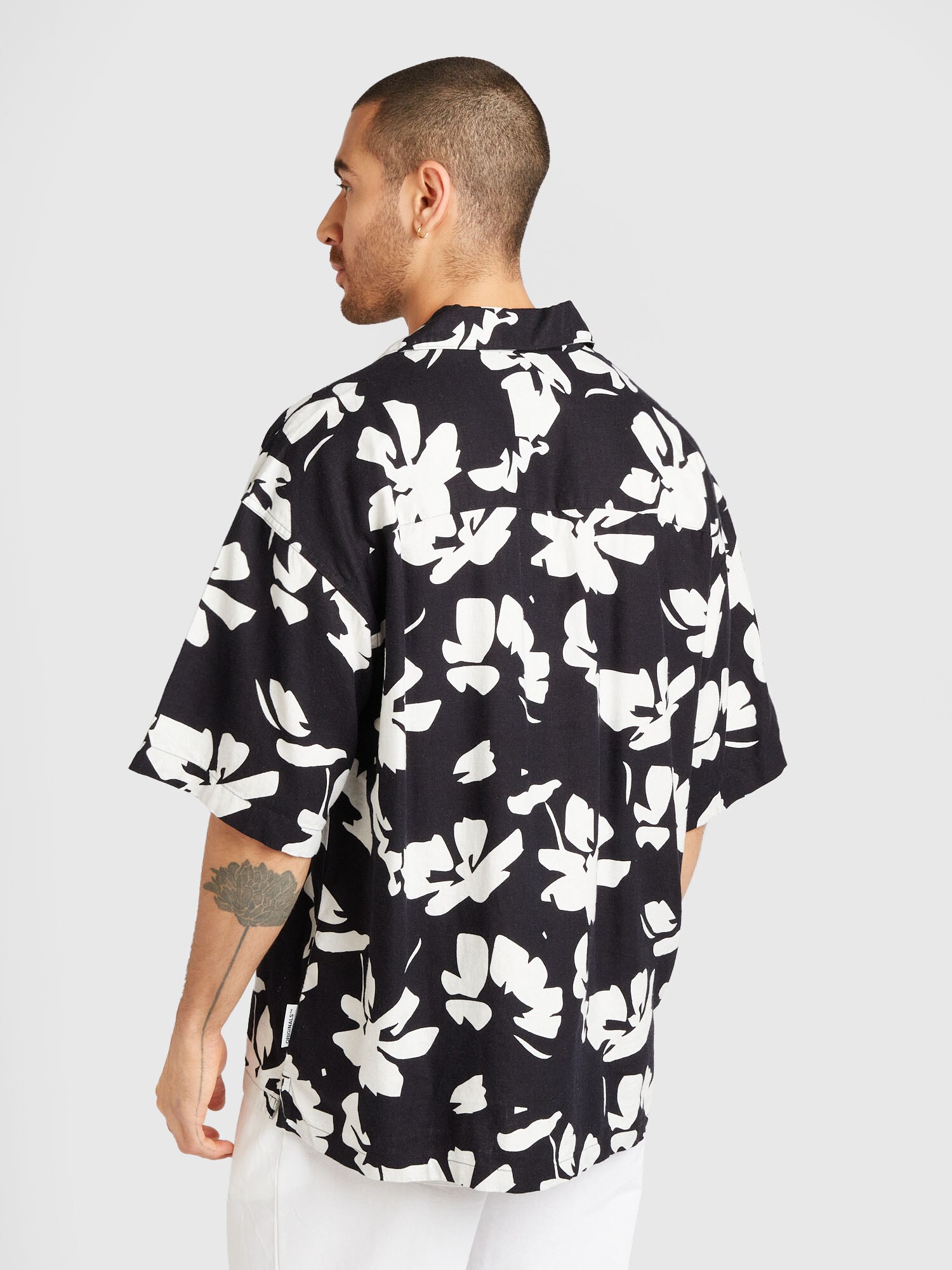 JACK & JONES Košeľa 'FARO' čierna / biela (obrázok 3)