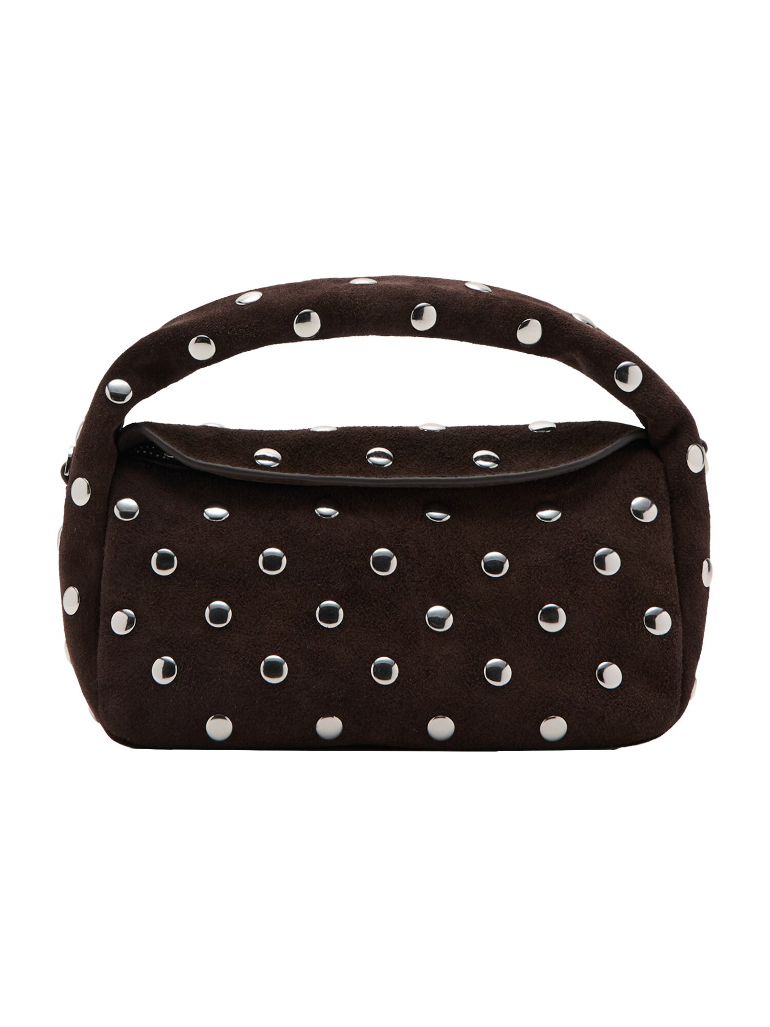 MANGO Poșete Sandra  ciocolatiu / argintiu