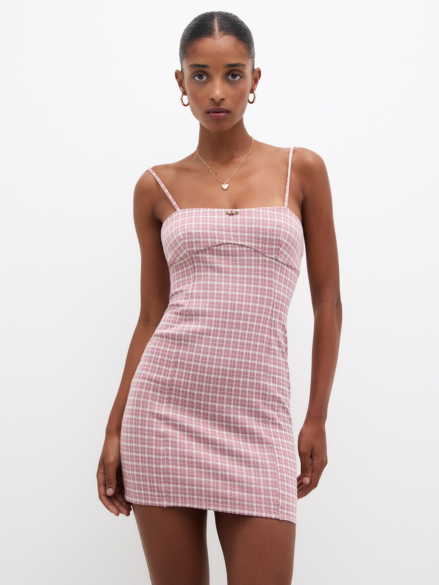 Pull&Bear Ruha  fáradt rózsaszín / fehér termék 2. képe