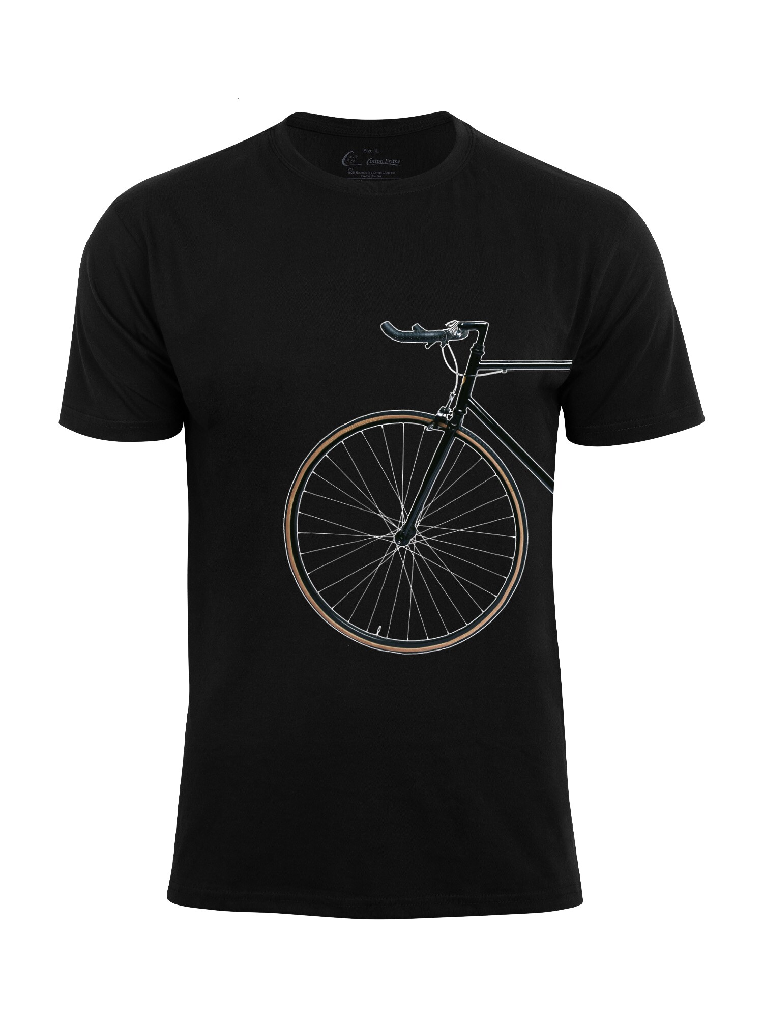 Cotton Prime Camiseta 'Bike Lover' marrón claro / negro / blanco