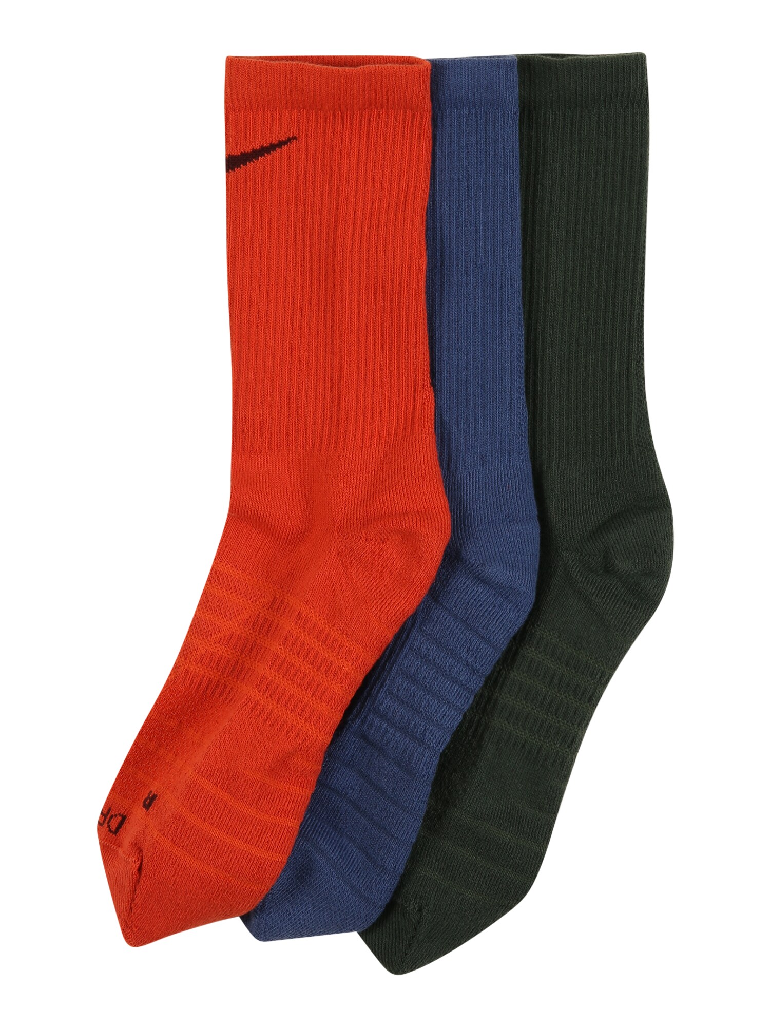 NIKE Sportinės kojinės 'Pro Everyday Max'  tamsiai žalia / mėlyna / tamsiai oranžinė