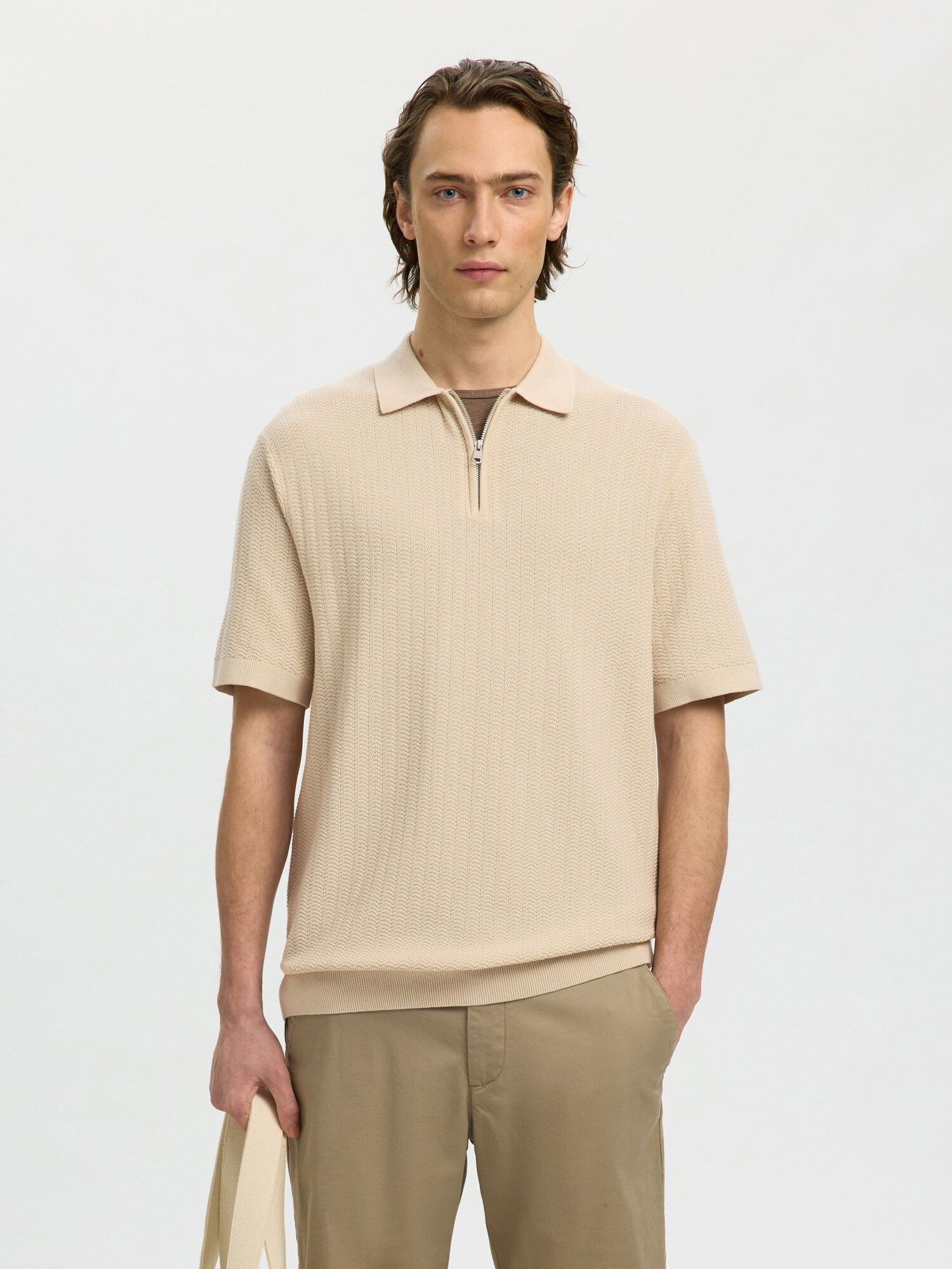 SELECTED Camiseta 'SLHCran'  beige oscuro