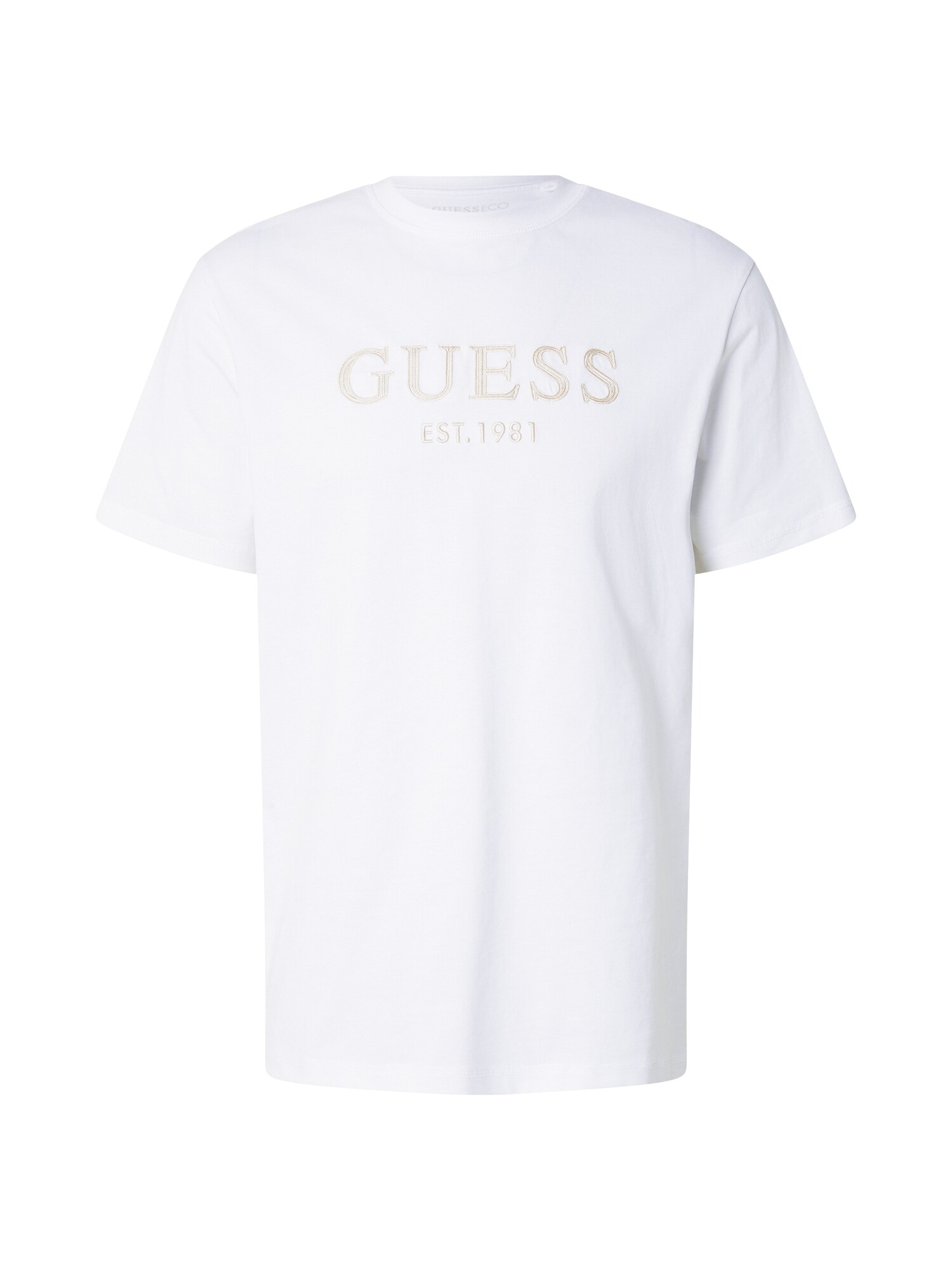 GUESS Camiseta  beige / blanco