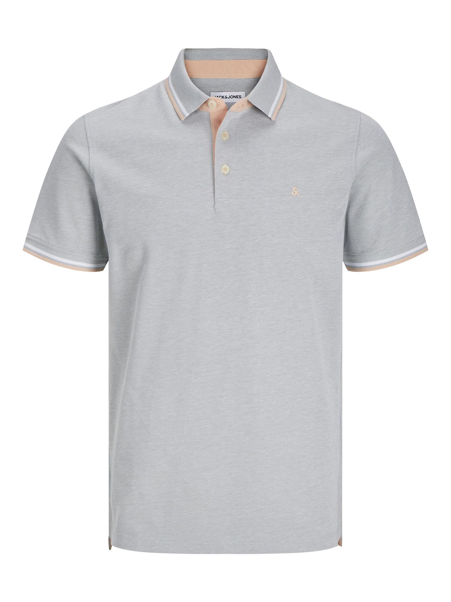 Jack & Jones Plus Póló 'JJEPAULOS'  szürke / sárgabarack / fehér akciós termékkép 1