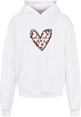 Merchcode Sweatshirt ‘Valentines Day – Leopard Heart’ Bruin / Pink / Zwart / Wit