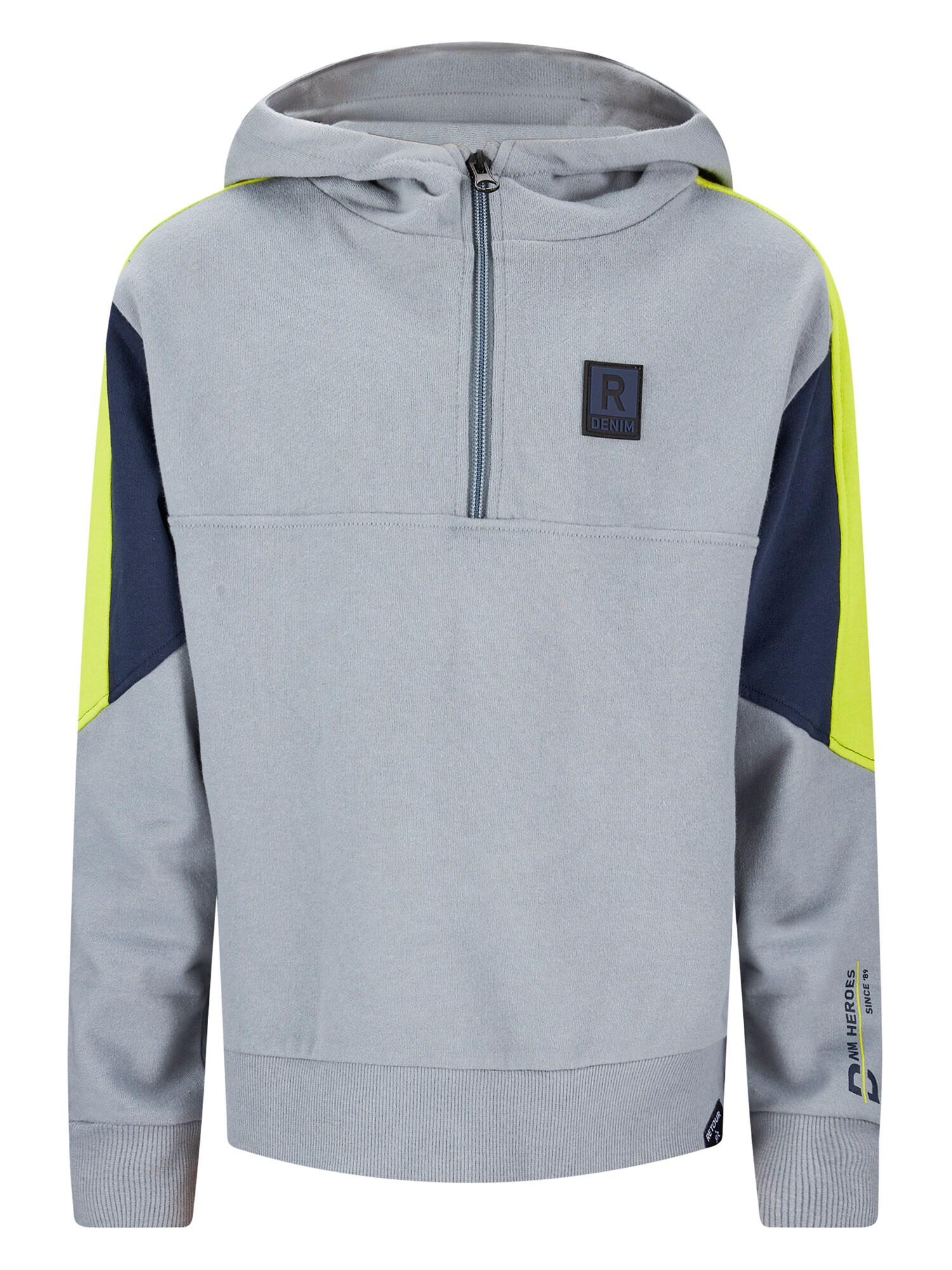 Retour Jeans Sweatshirt 'Zeke'  navy / cinzento-prateado / verde néon
