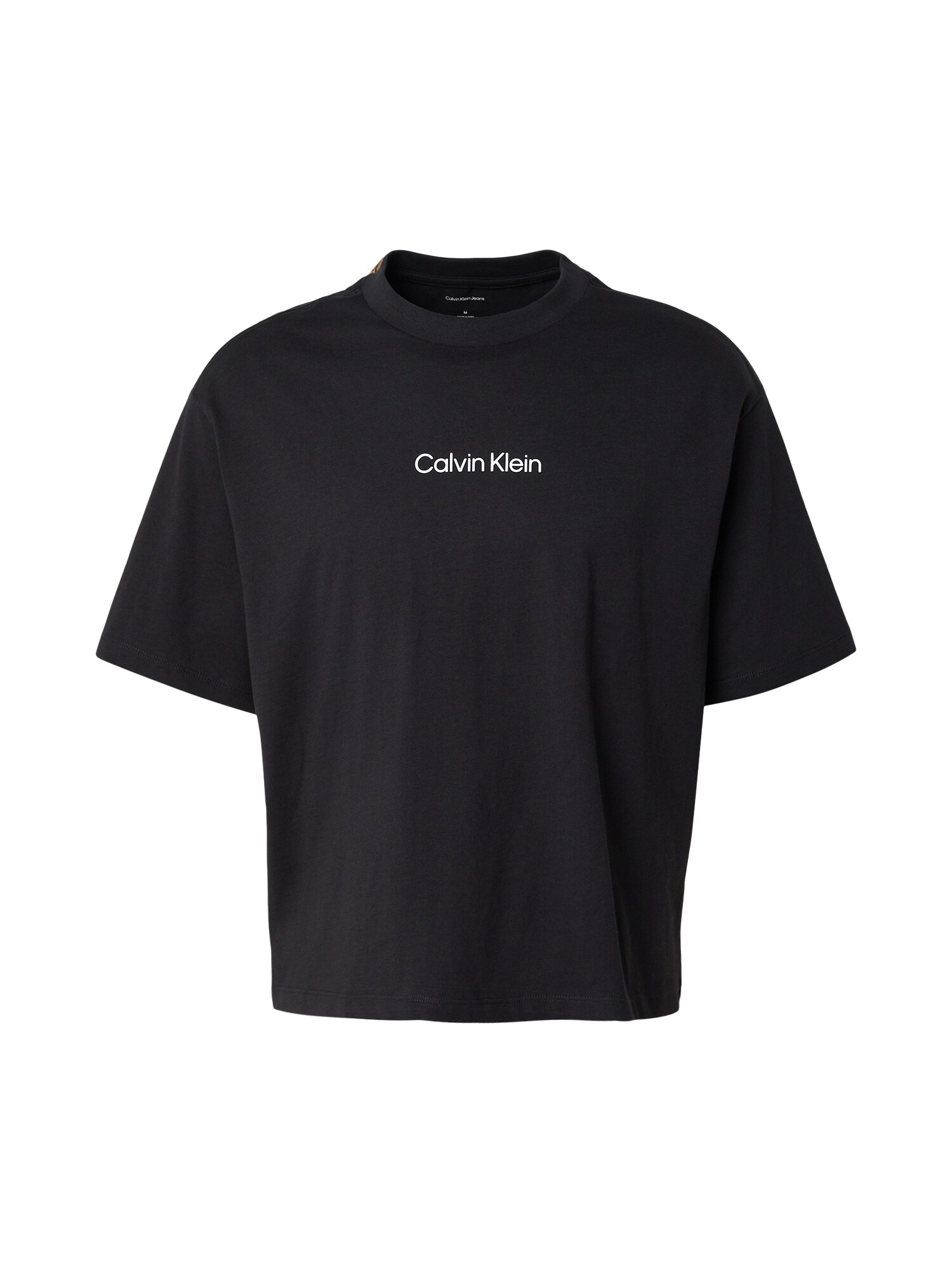 Calvin Klein Jeans Tricou 'OBSESSION'  portocaliu deschis / negru / alb