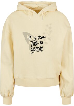 Merchcode Sweatshirt ‘Its Your Time To Bloom’ Geel / Zwart