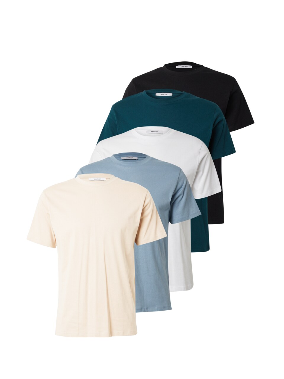 T-shirt 'Peter' beige / turkos
