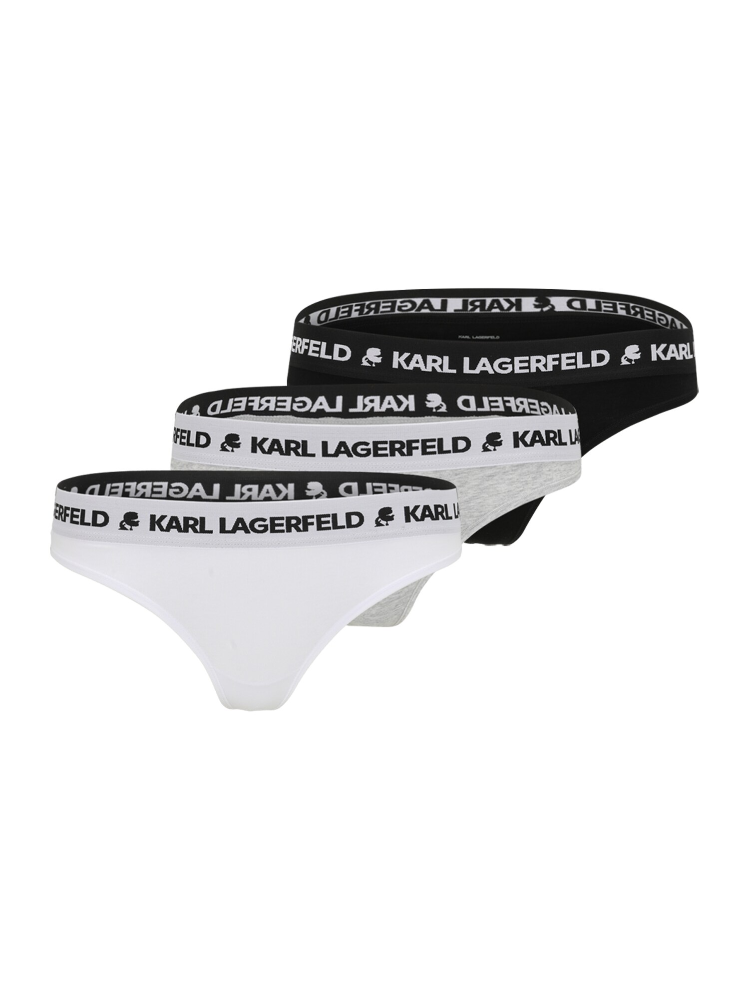 Karl Lagerfeld Tanga  gri / negru / alb