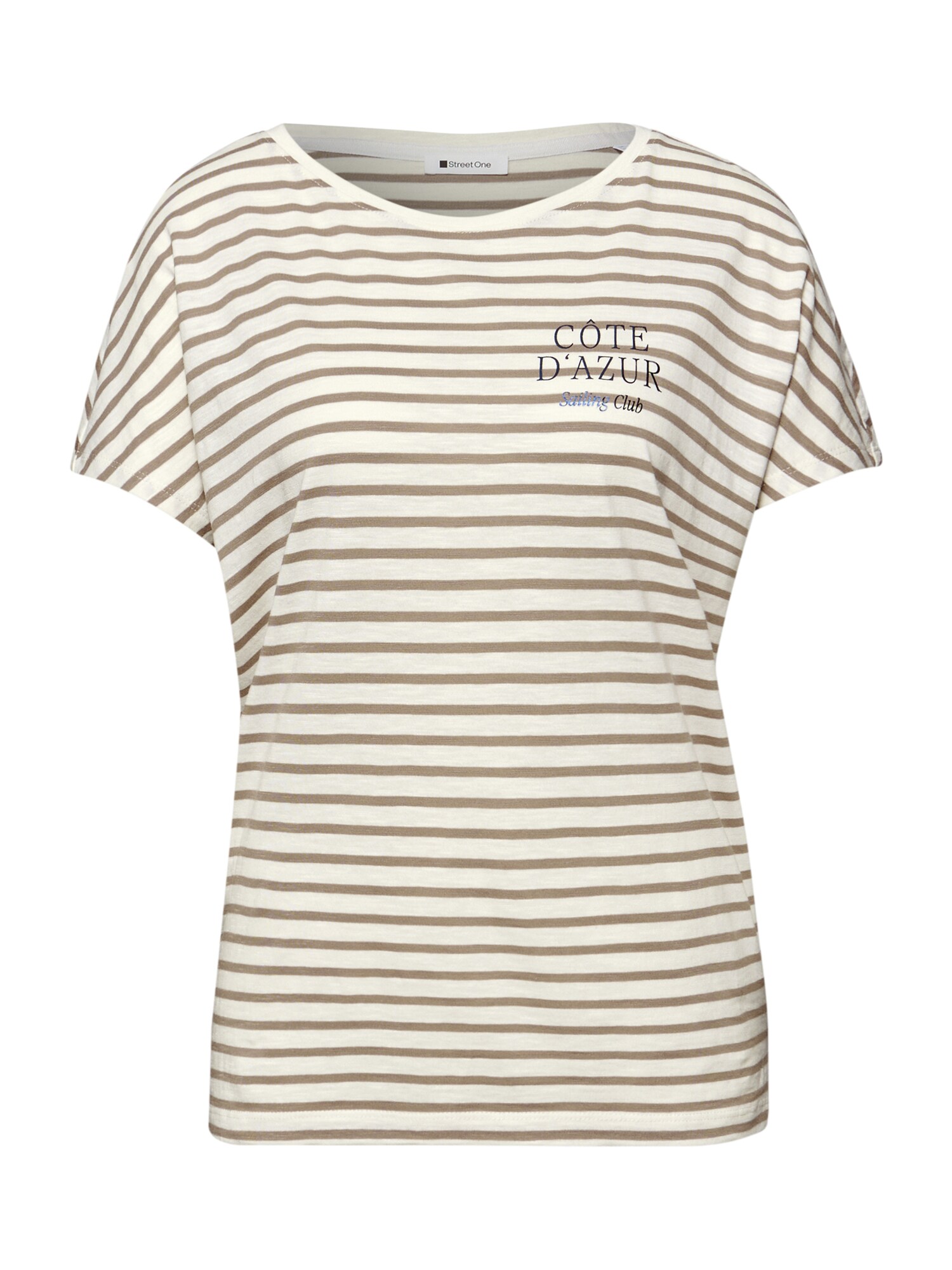 STREET ONE Tricou  bej / maro deschis / negru