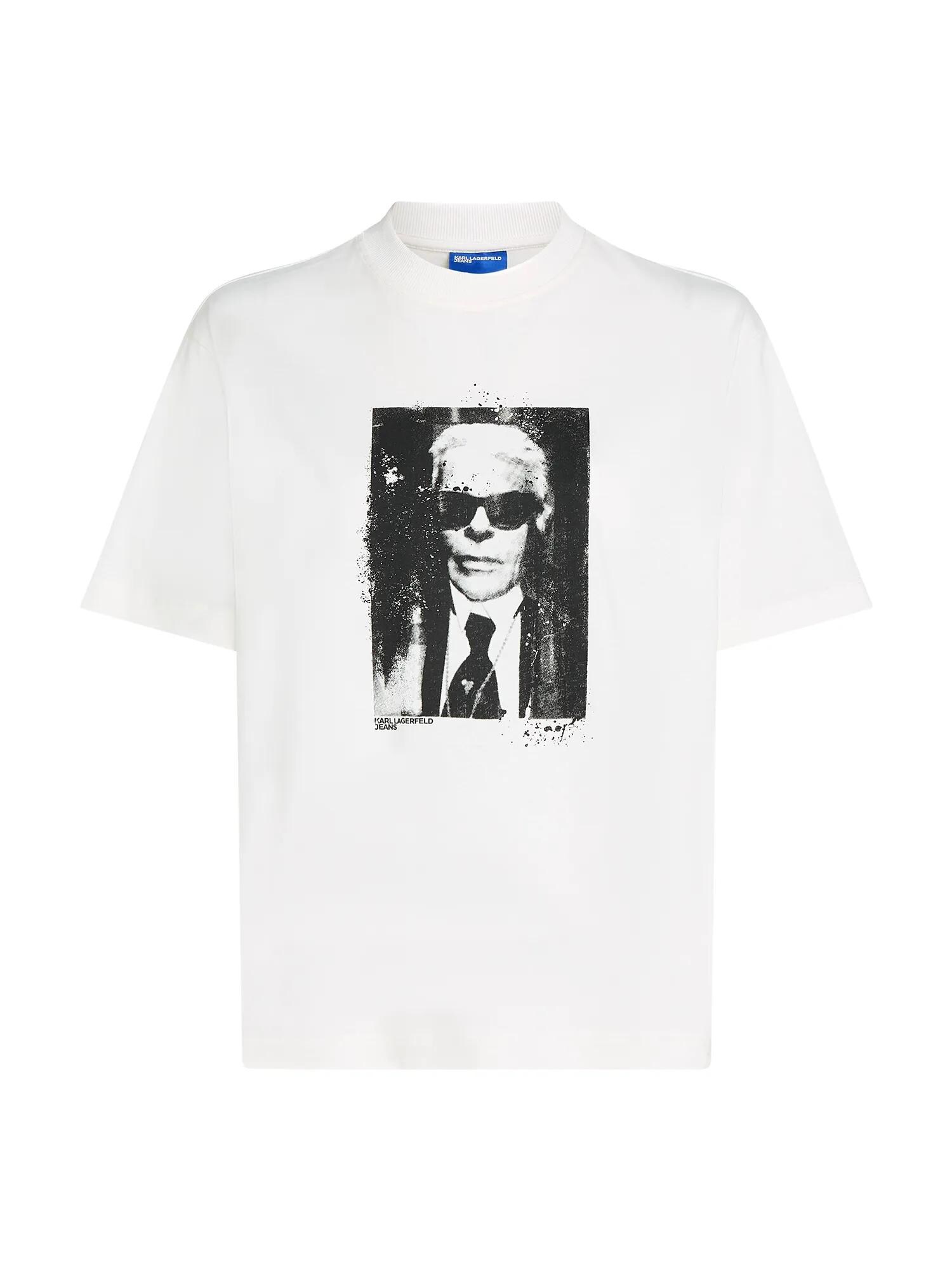 KARL LAGERFELD JEANS Tricou  gri / negru / alb