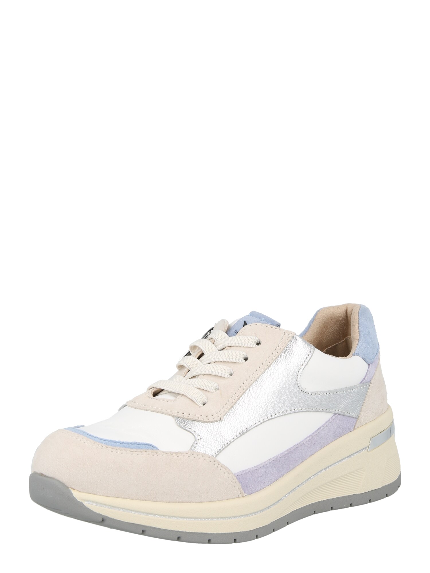 CAPRICE Sneaker low  crem / albastru deschis / argintiu / alb