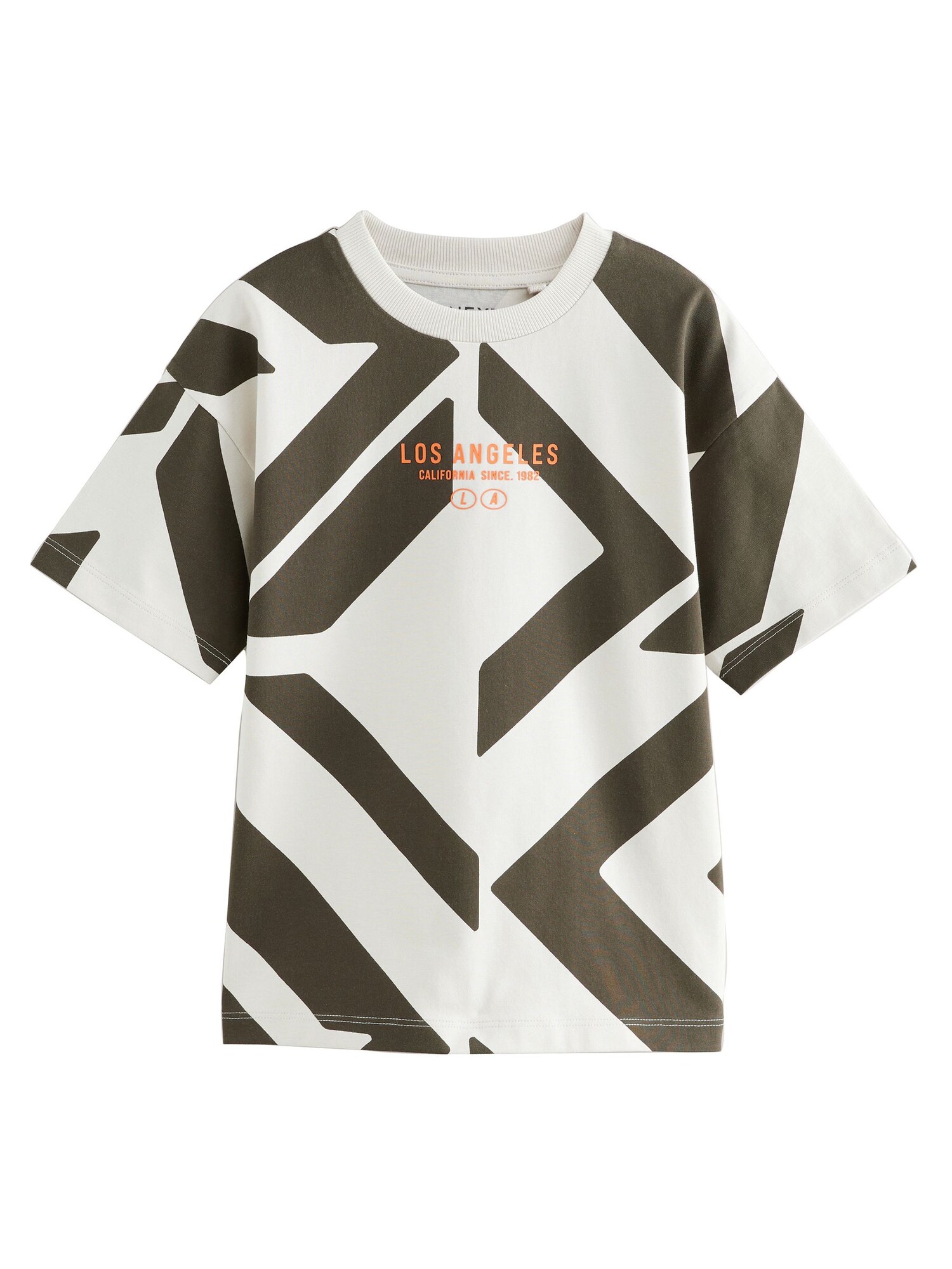Next Tricou  kaki / alb coajă de ou