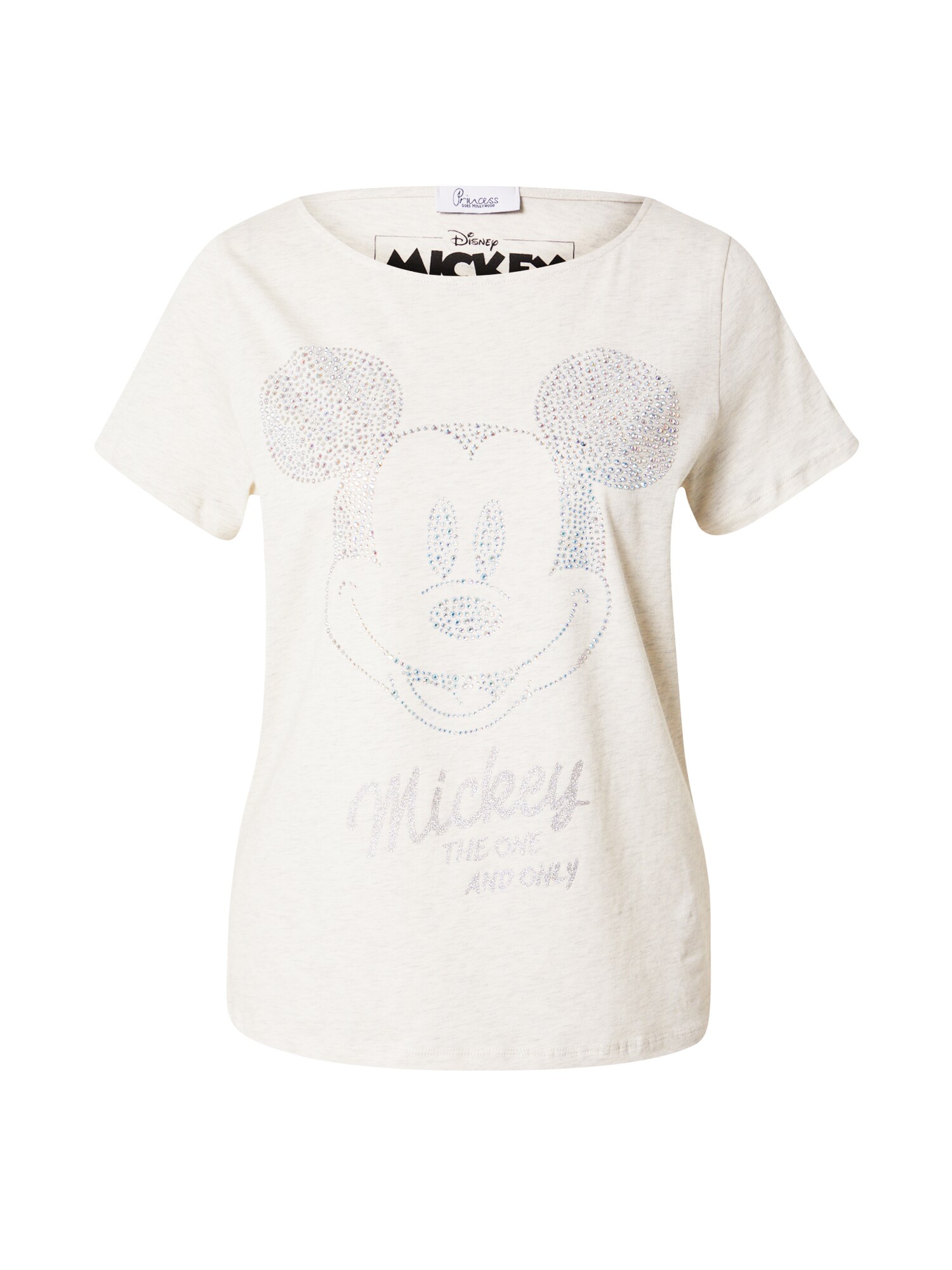 PRINCESS GOES HOLLYWOOD Marškinėliai 'Mickey Mouse Steinchen' kremo
