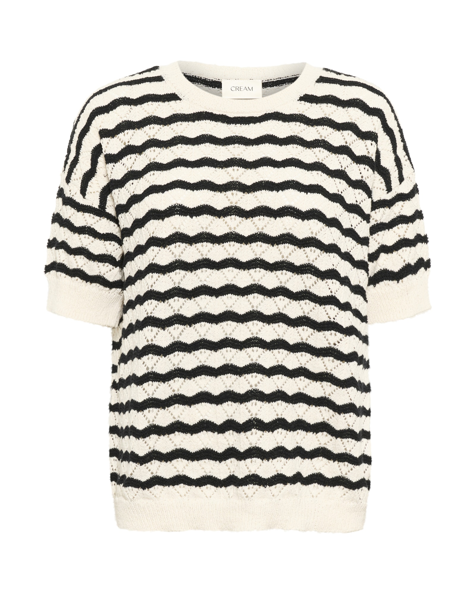 Cream Pulover CR Holiday  negru / alb