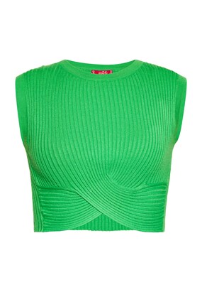 swirly Gebreide top Groen