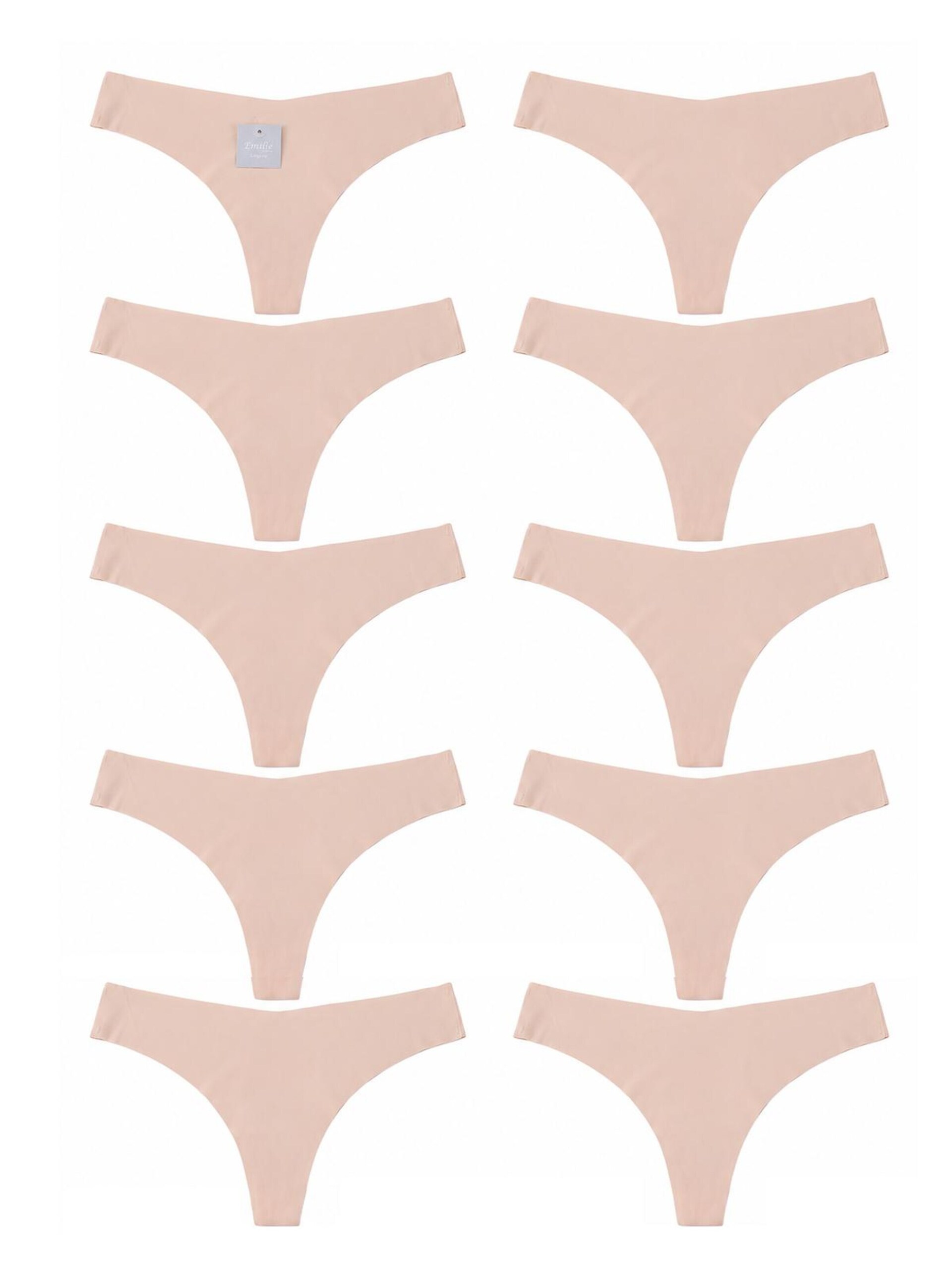 Emilie collection String 'Multipack 10 beige thongs' dam