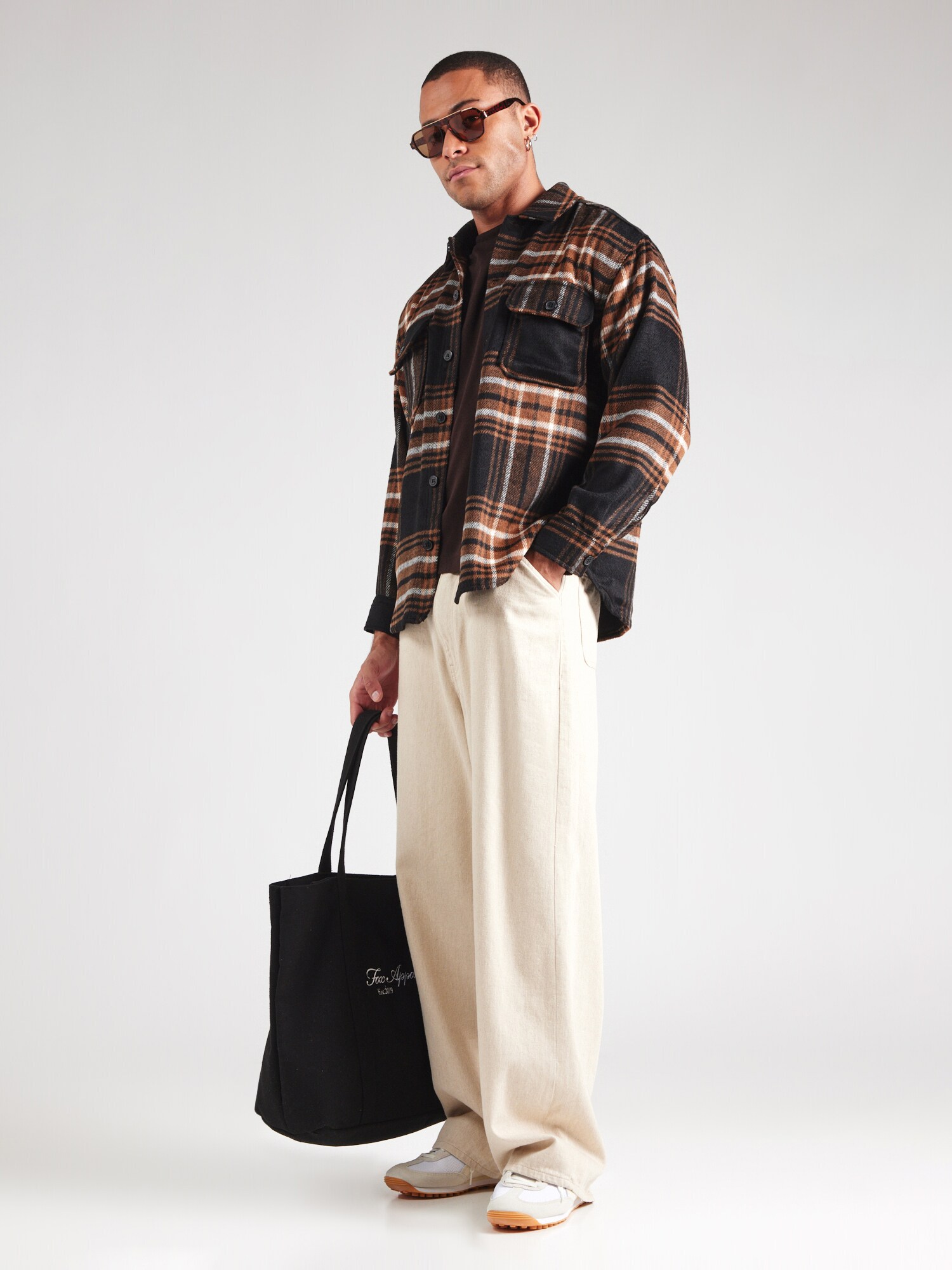 JACK & JONES Košeľa 'JJEBRADLEY OLLIE' hnedá / čierna / biela (obrázok 3)