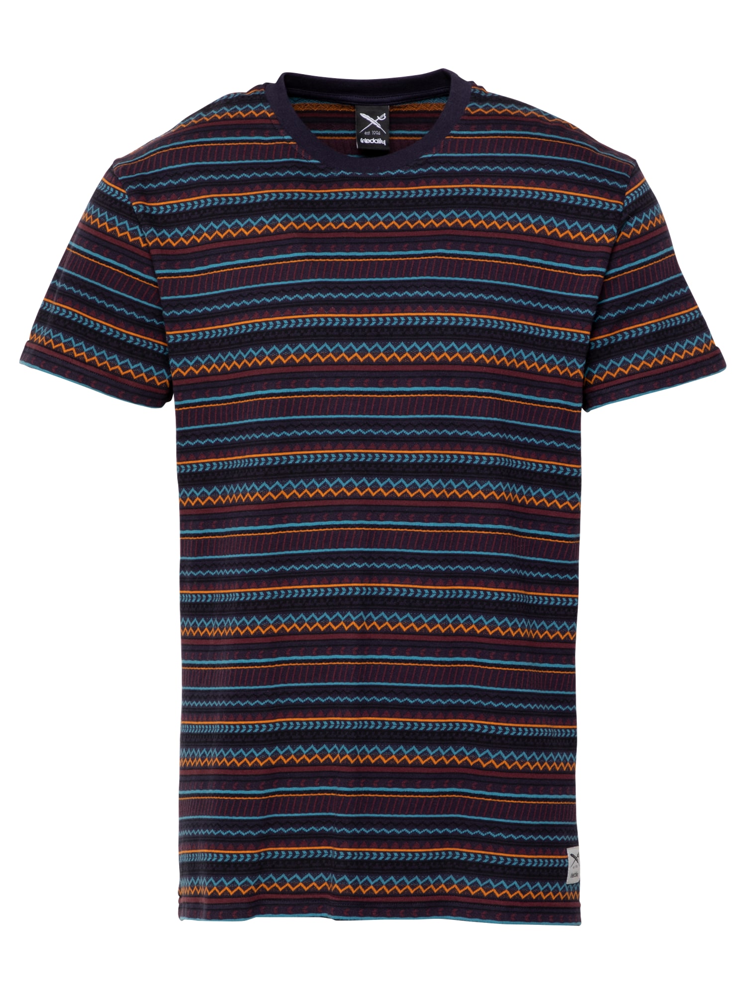 Iriedaily Camisa 'Chop Chop'  azul / azul escuro / laranja