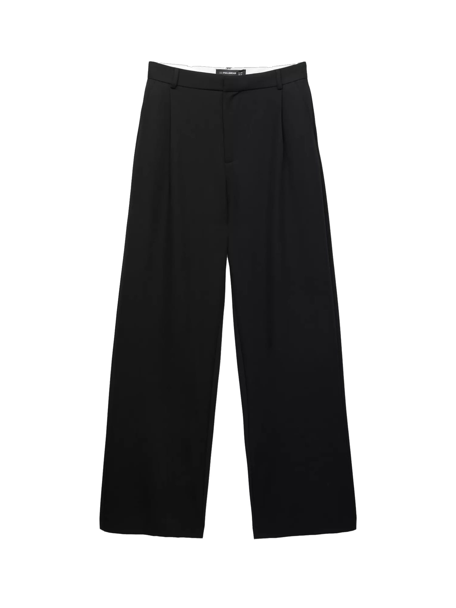 Pull&Bear Plisované nohavice  čierna