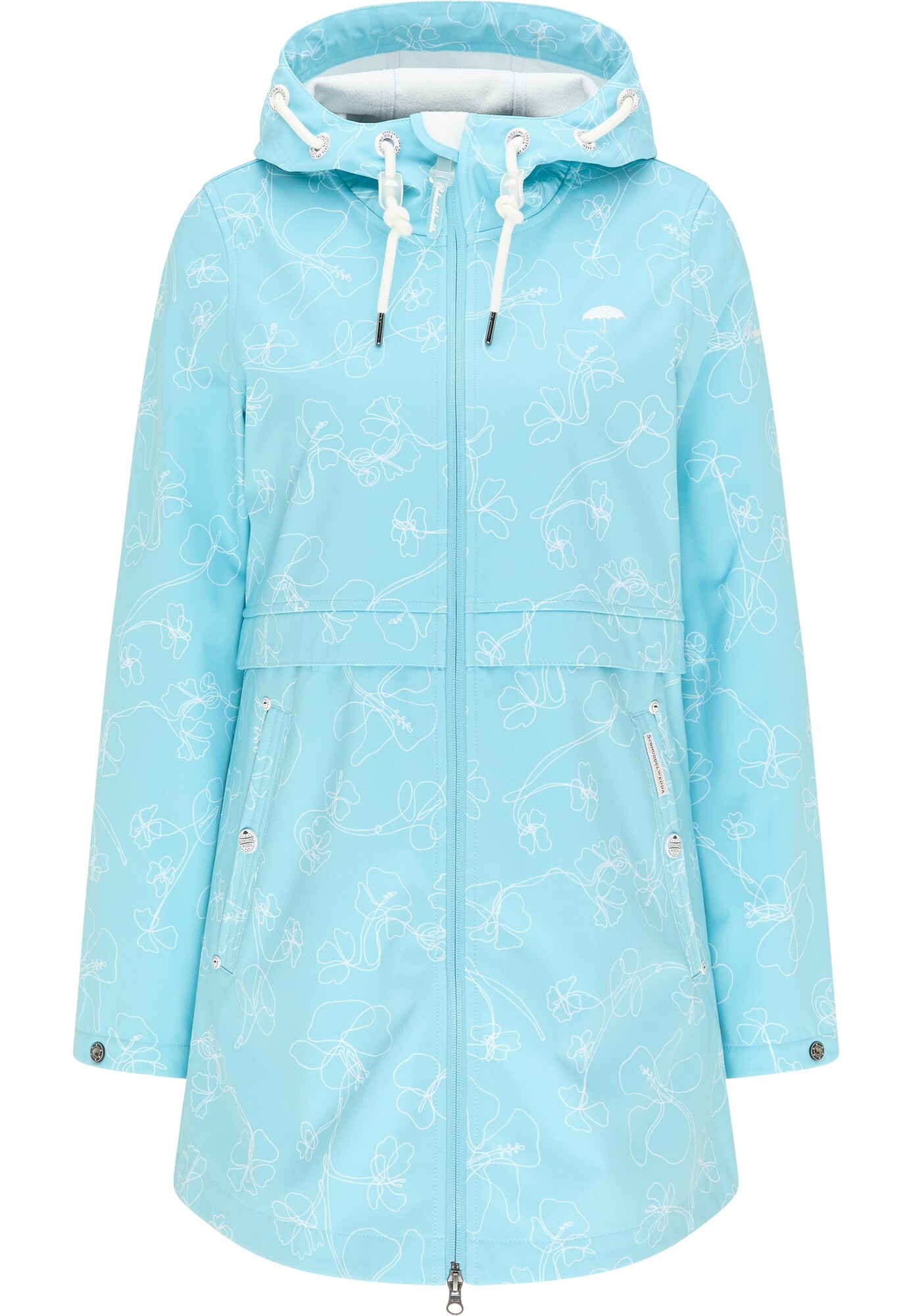 Schmuddelwedda Palton funcțională  albastru aqua / alb