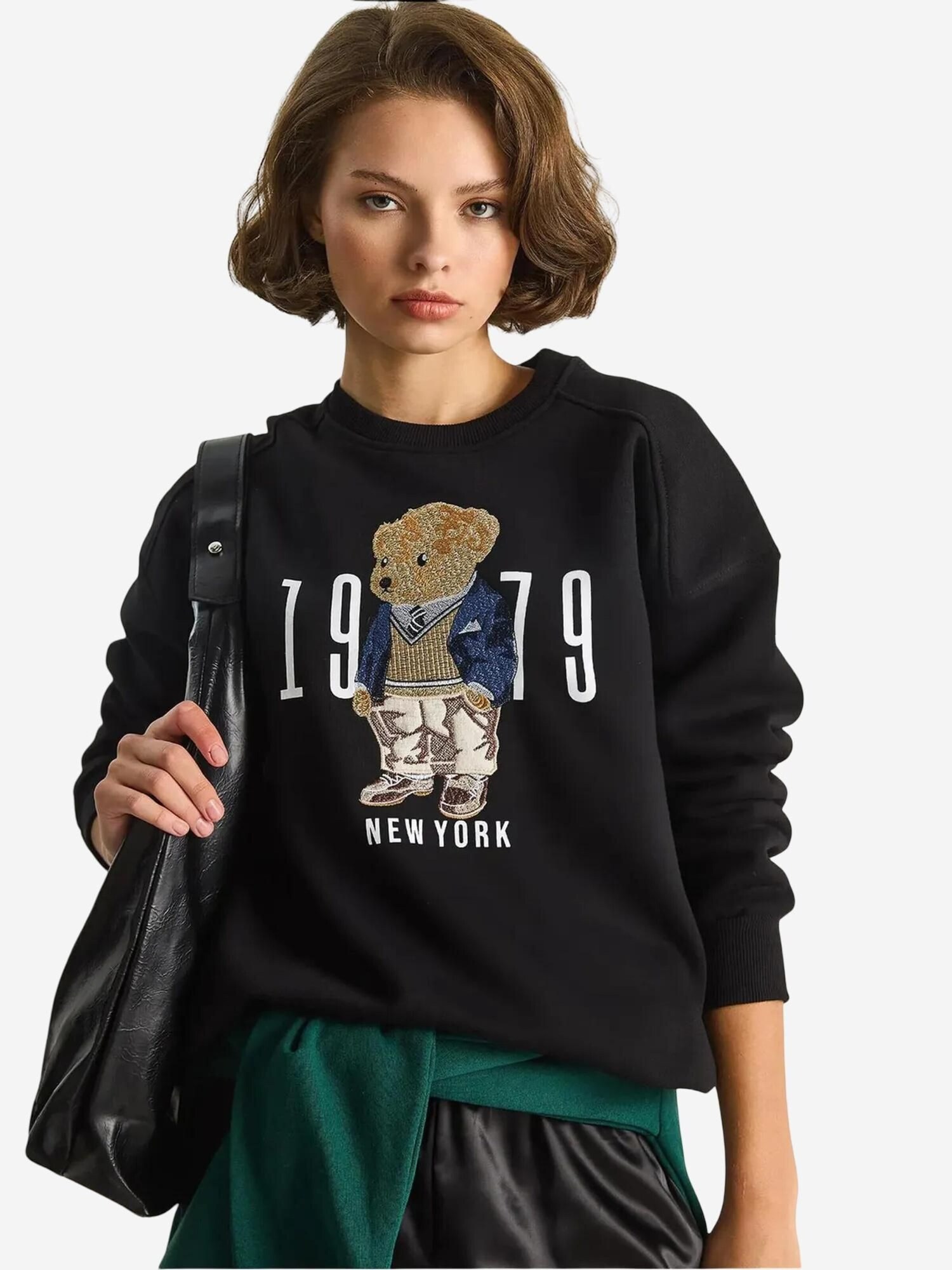 Bianco Lucci Sweater majica morsko plava / smeđa / crna / bijela