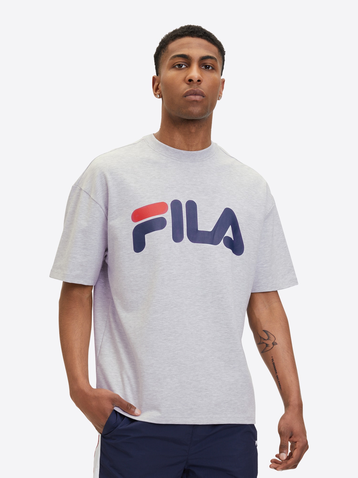 FILA Póló 'LOWELL'  tengerészkék / szürke melír / piros termék 2. képe