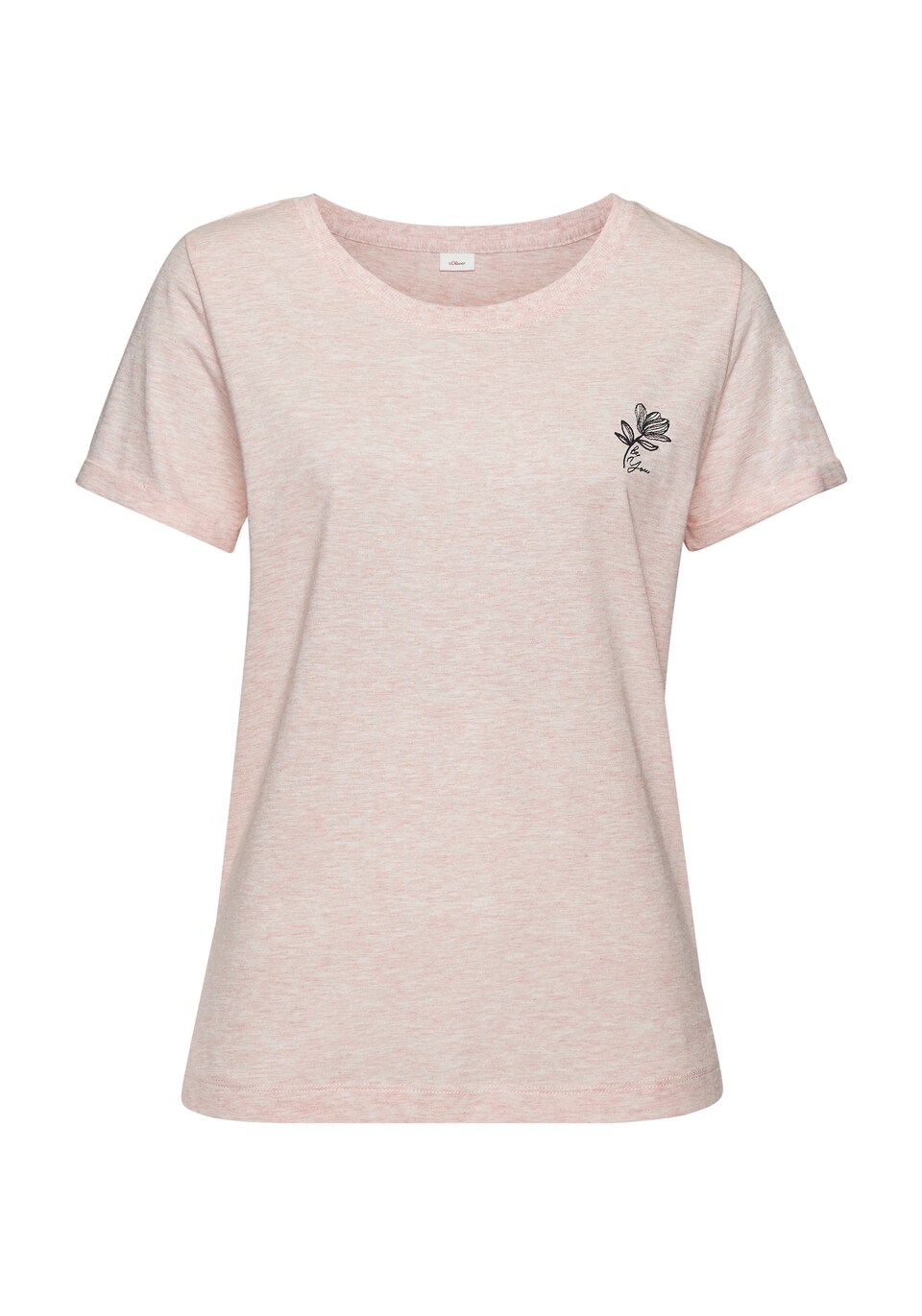 T-shirt beigemelerad / rosa