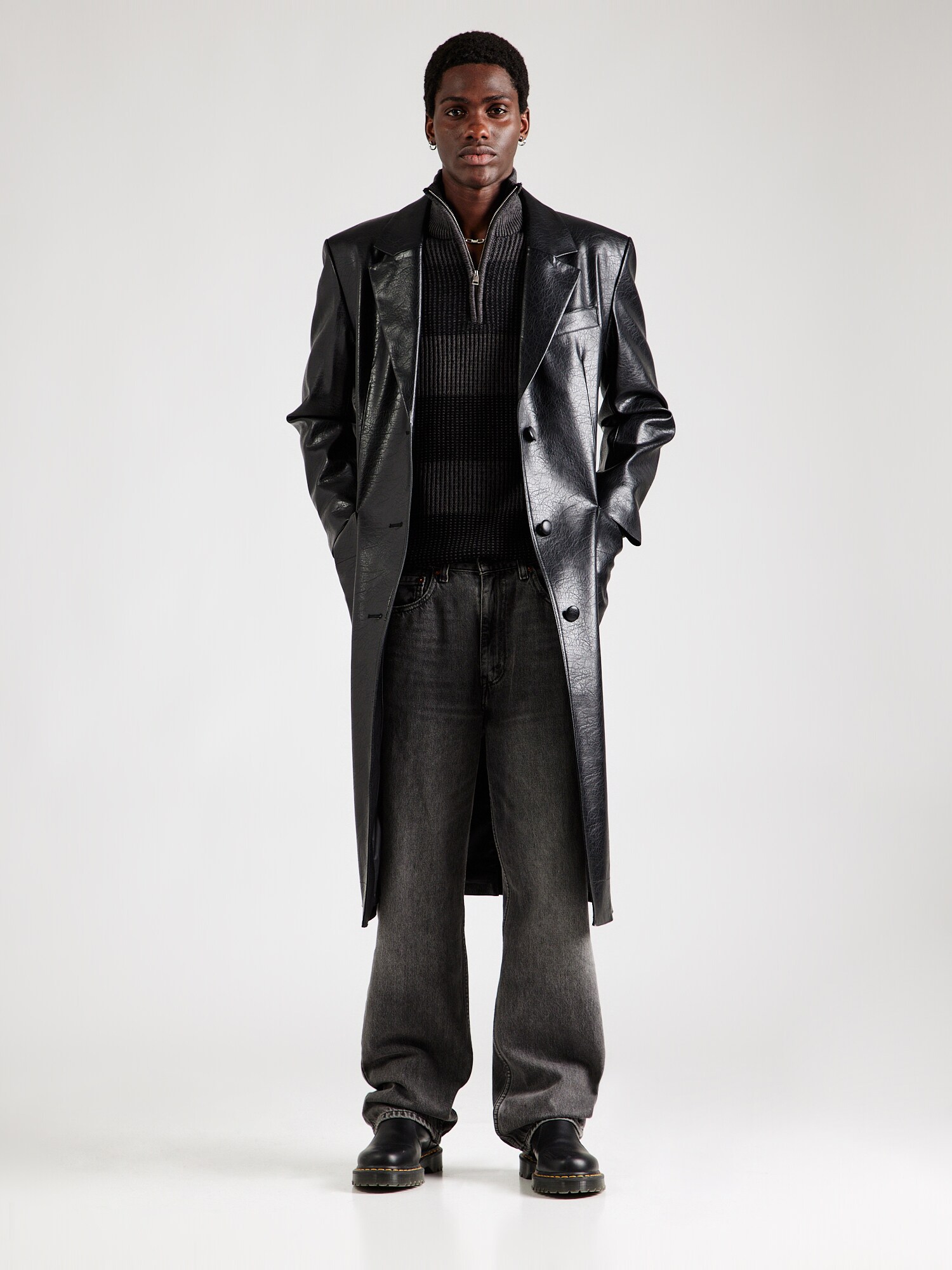 JACK & JONES Sveter 'JJHugo' antracitová / čierna (obrázok 4)