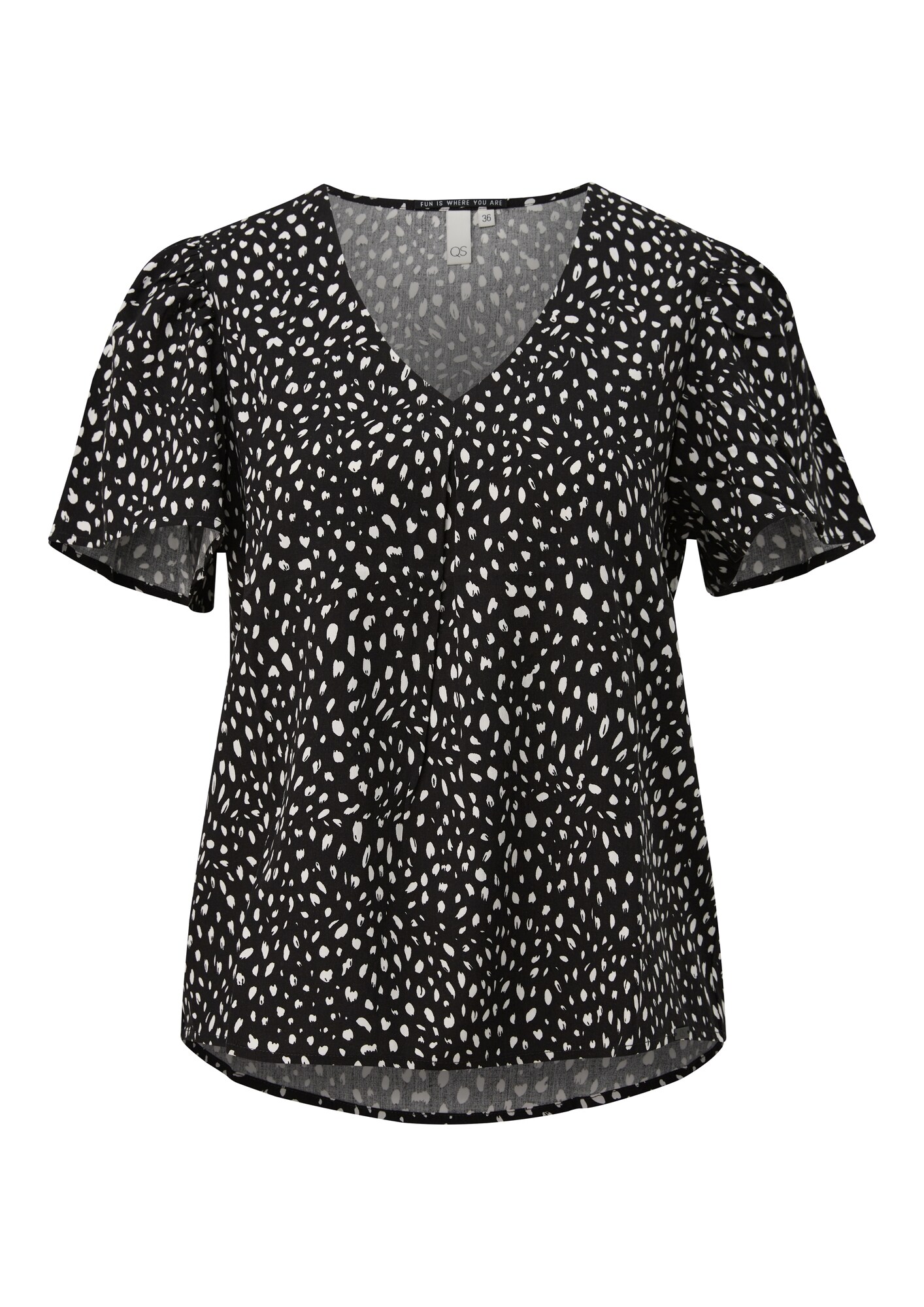 Qs Blouse Zwart / Wit