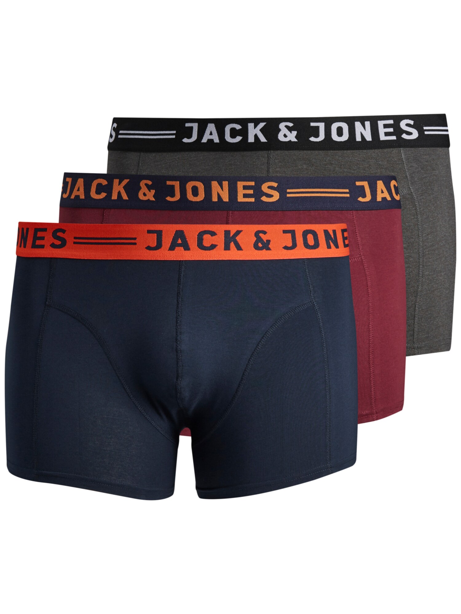 Jack & Jones Plus Boxeri  bleumarin / gri amestecat / portocaliu închis / roșu burgundy