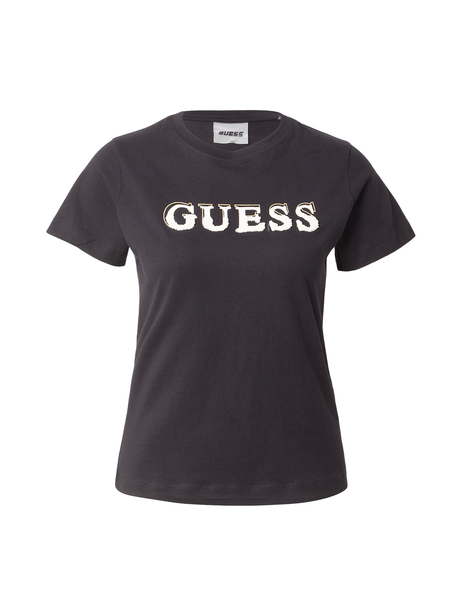 GUESS Tricou FAUSTA auriu / negru / alb