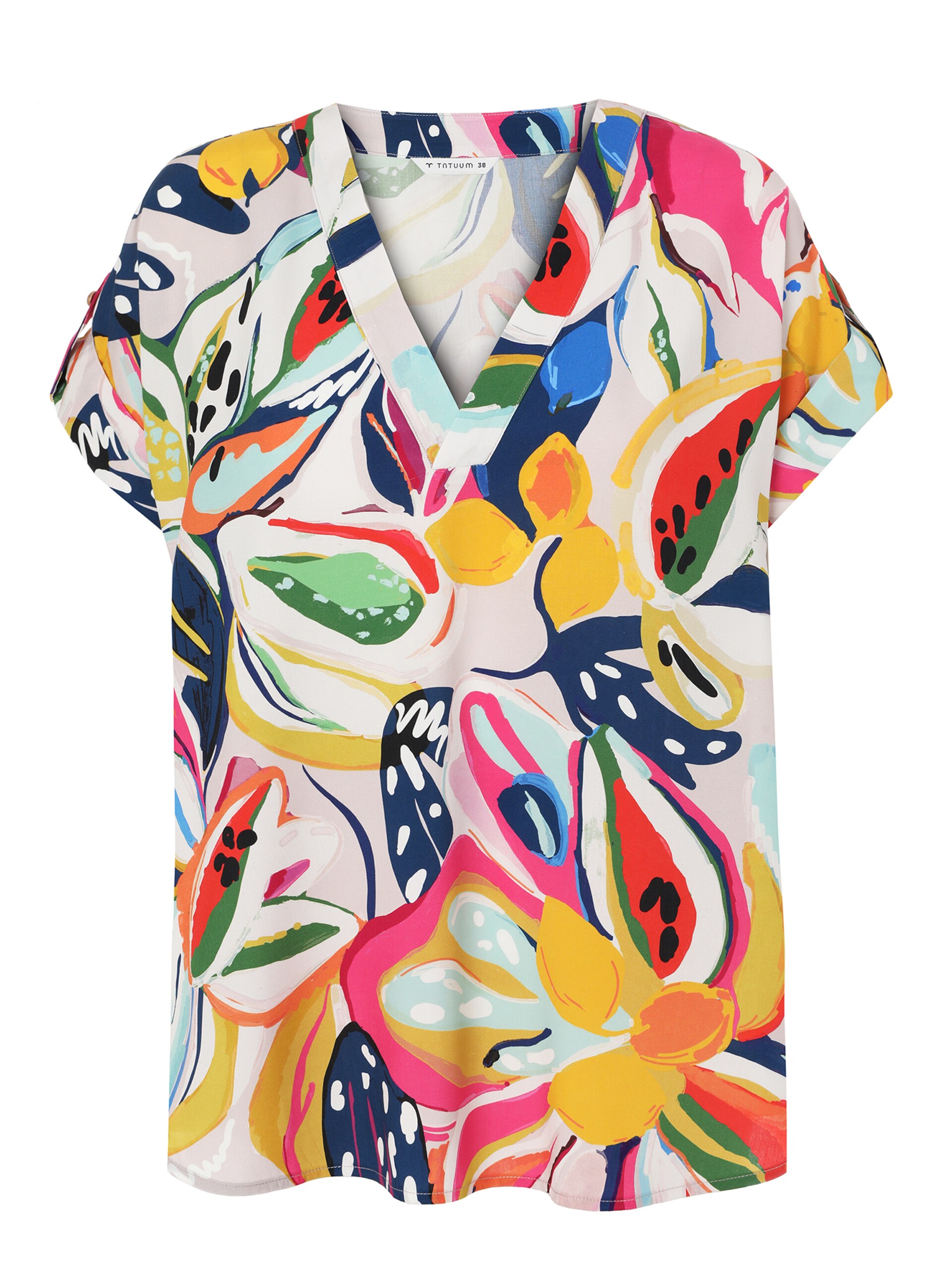 TATUUM Blus 'Alea 2' ljusbeige / orange / hallon dam