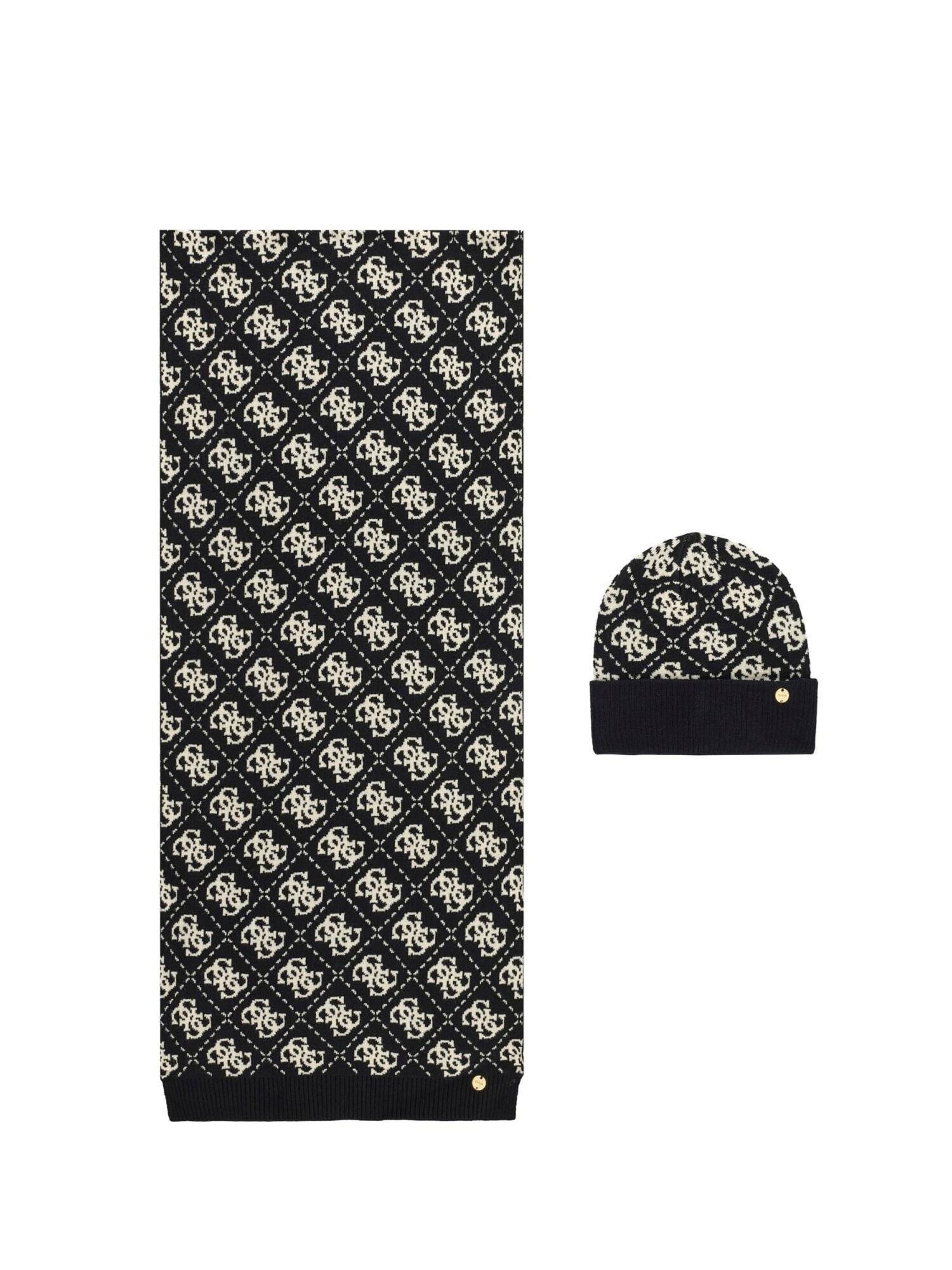 GUESS Căciulă negru / alb murdar