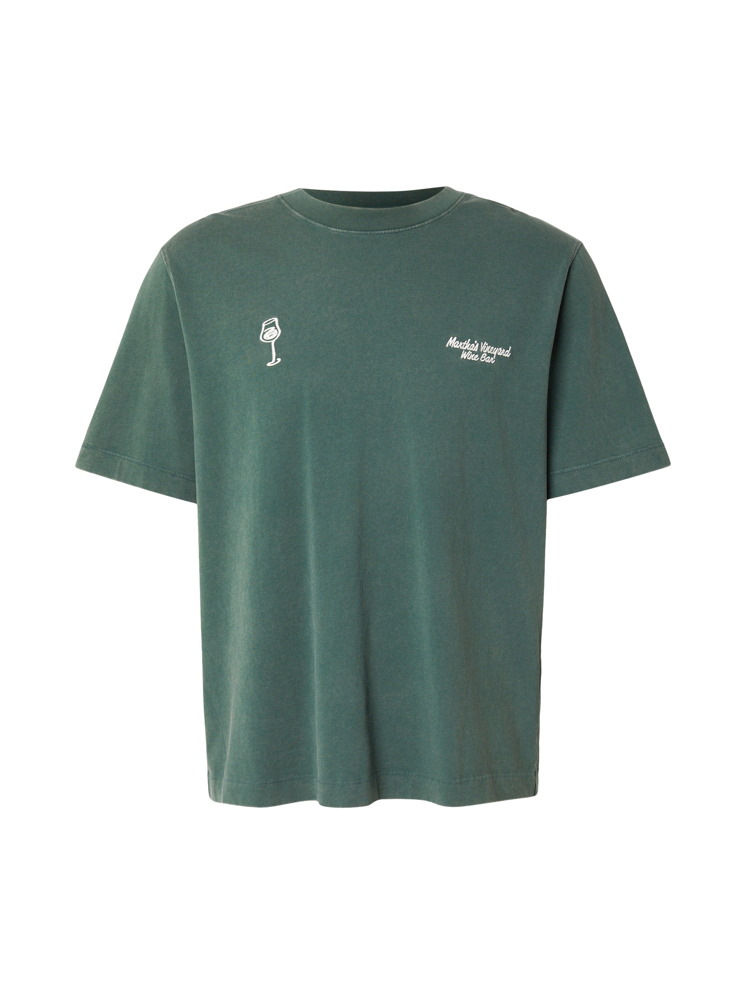 Abercrombie & Fitch Tricou 'WELLNESS DESTINATIONS'  verde pin / alb